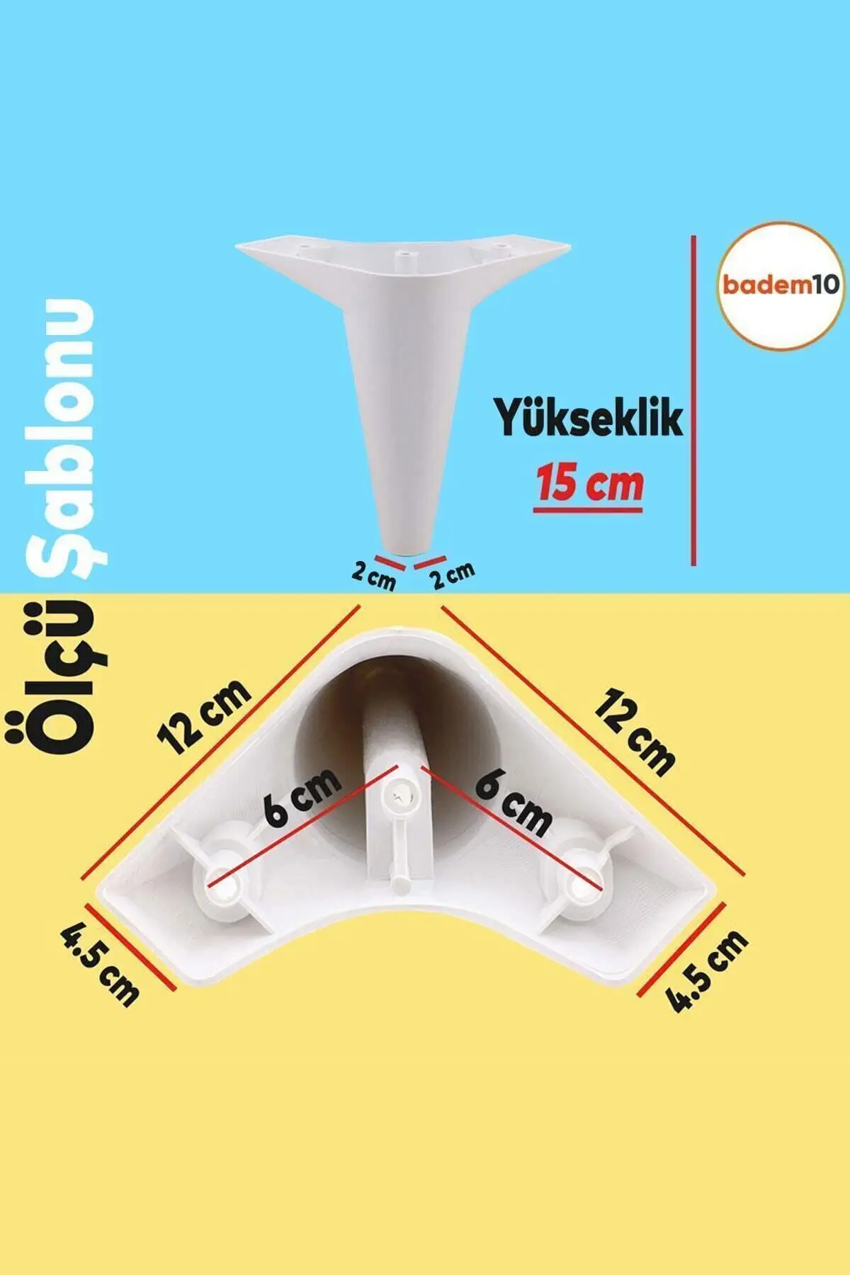 Aspen Lüks Mobilya Kanepe Koltuk Tv Ünitesi Baza Yükseltici Ayağı Ayakları 15 Cm Beyaz Ayak