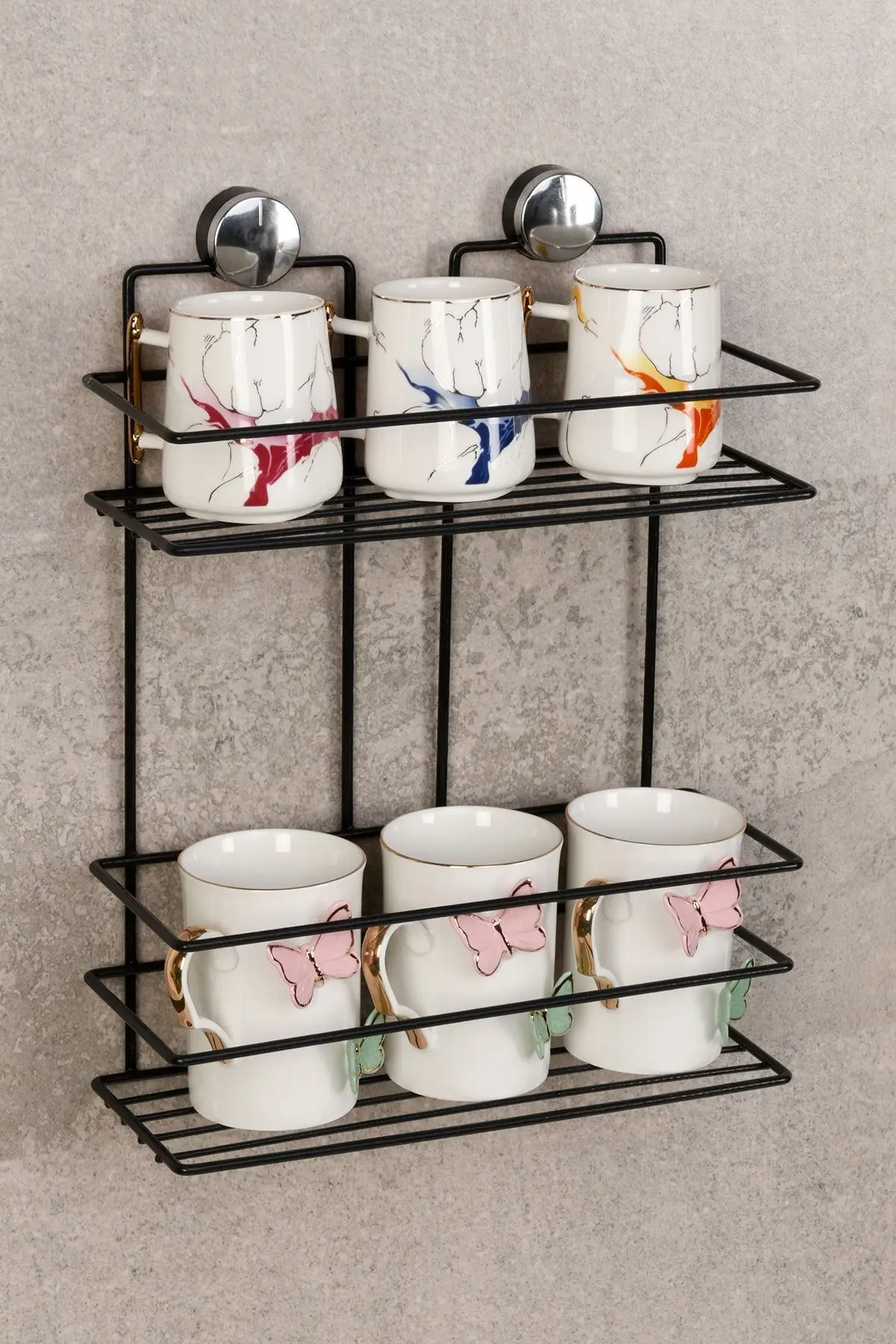 Paslanmaz Yapışkanlı Banyo Şampuanlık Duşa Kabin Rafı İkili