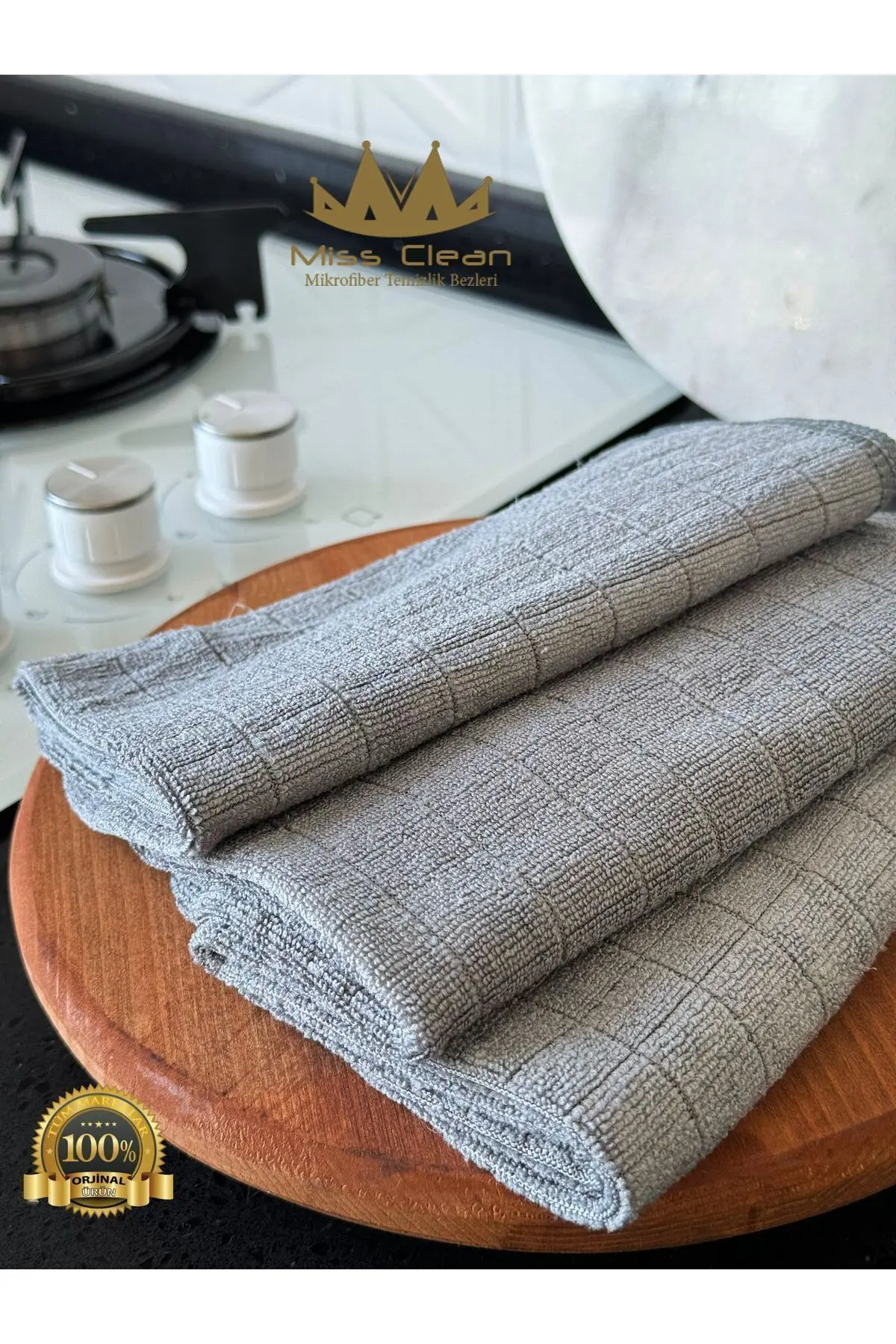 ( 3 Adet ) Mikrofiber Mutfak Temizlik Bezi 40*40 Cm Leke Tutmaz Koku Yapmaz