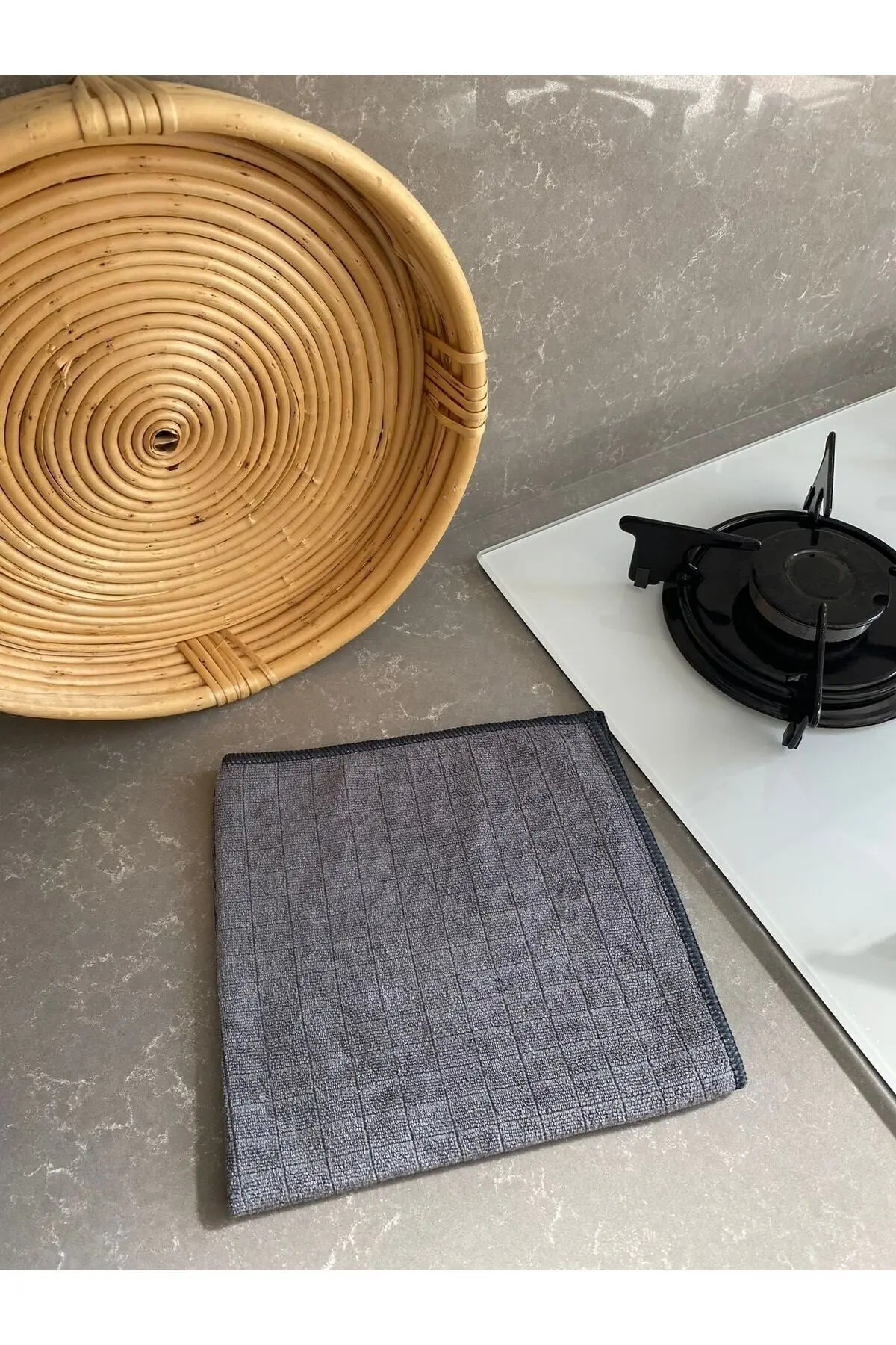 Missclean ( 3 Adet ) Mikrofiber Mutfak Bezi Gri Renk 40*40 Cm