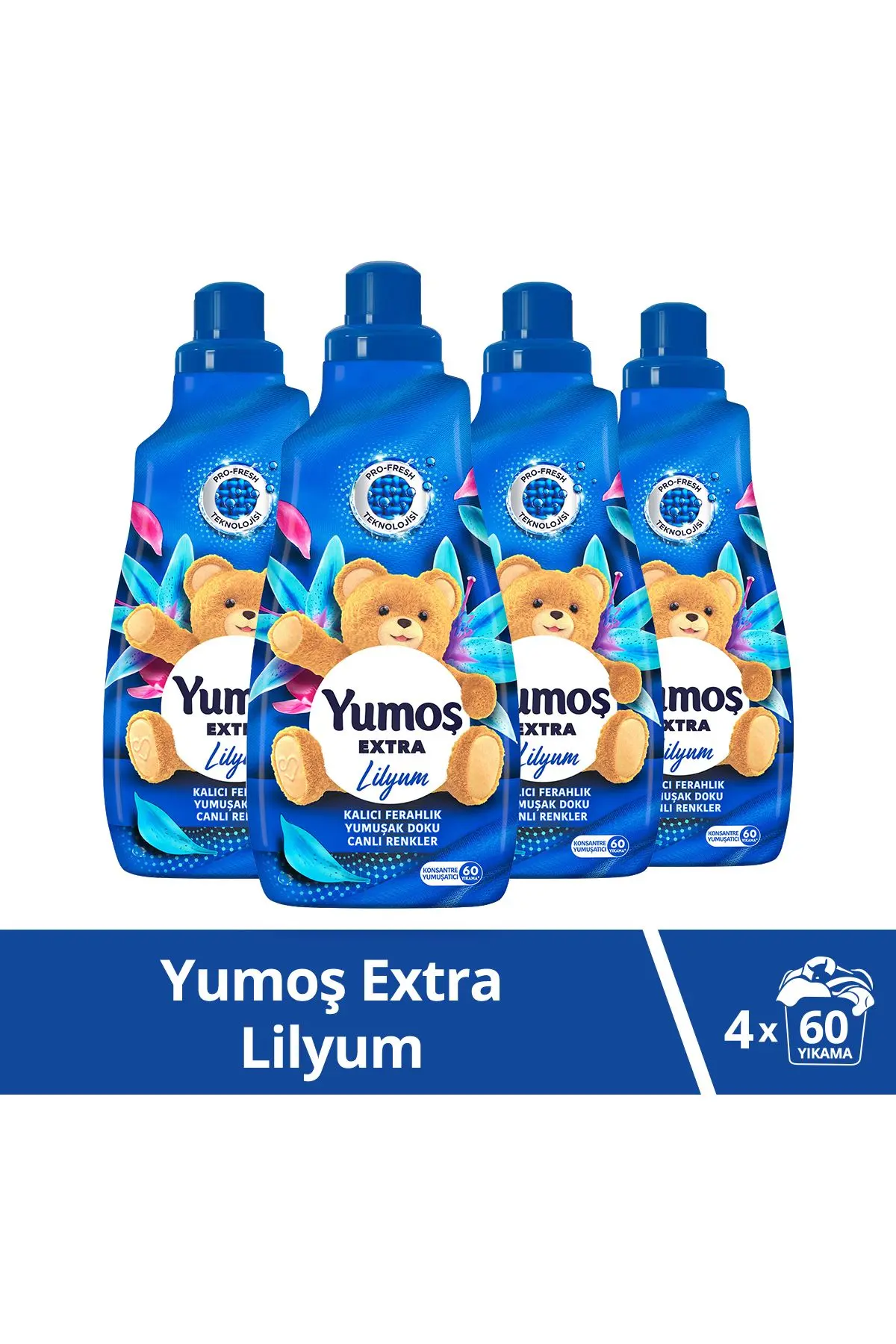 Yumoş Extra Konsantre Çamaşır Yumuşatıcısı Lilyum 1440 ml 60 Yıkama 4 Adet