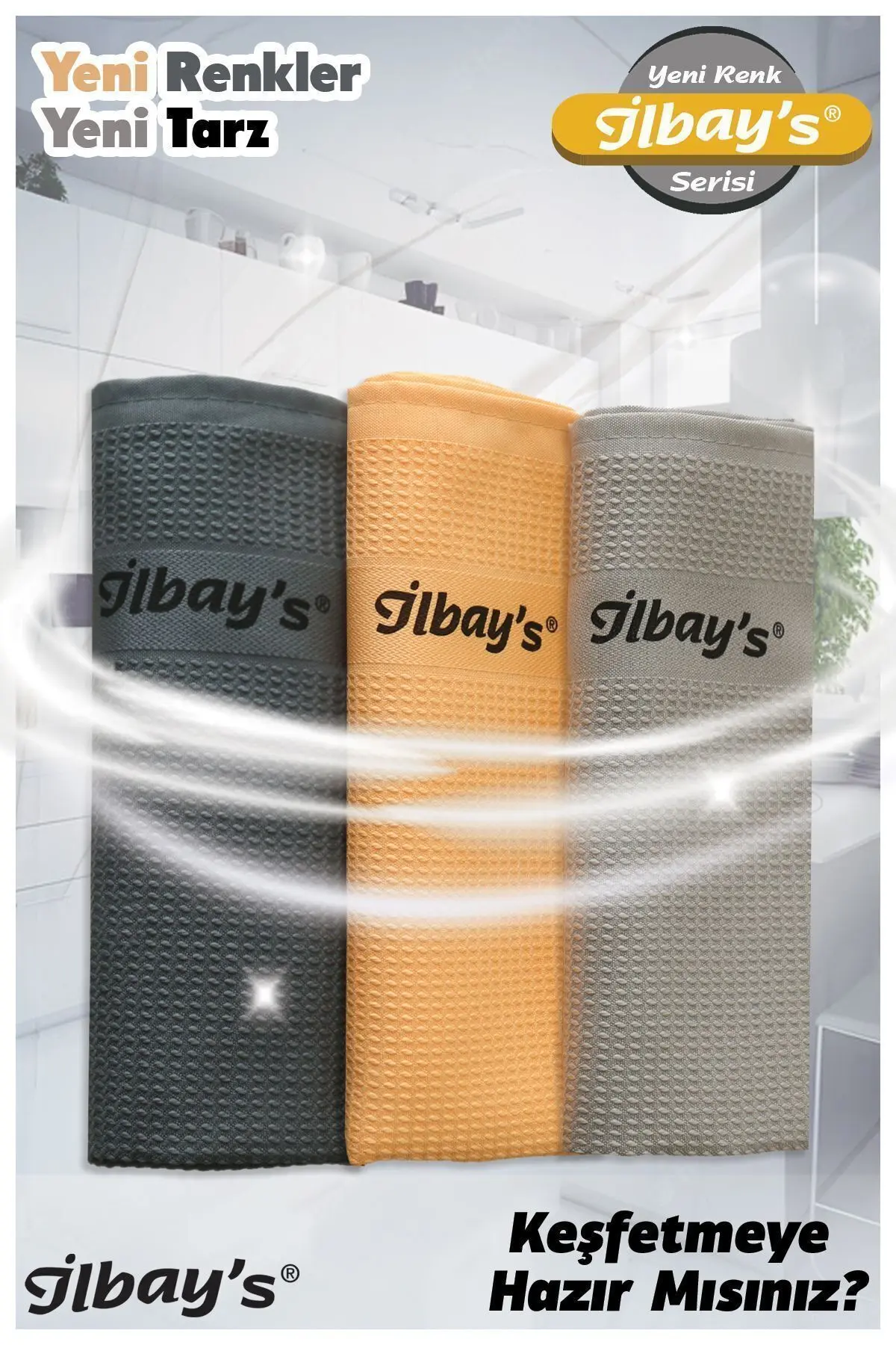 İlbay's İthal 3'lü Mikrofiber Temizlik Bezi (40*60cm) Baskılı Yeni Renk Serisi