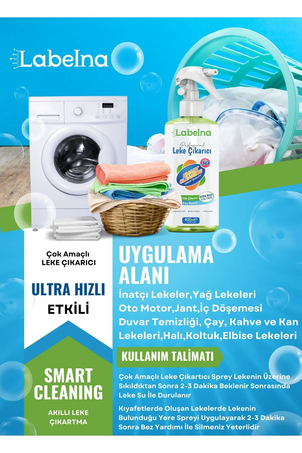 Leke Çıkarıcı Çok Amaçlı Ultra Güçlü Smart Cleaning 400 Ml
