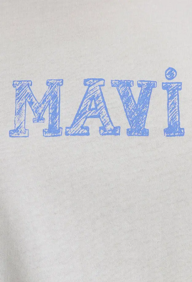 Mavi Mavi Baskılı Beyaz Tişört Regular Fit / Normal Kesim 1612232-70057