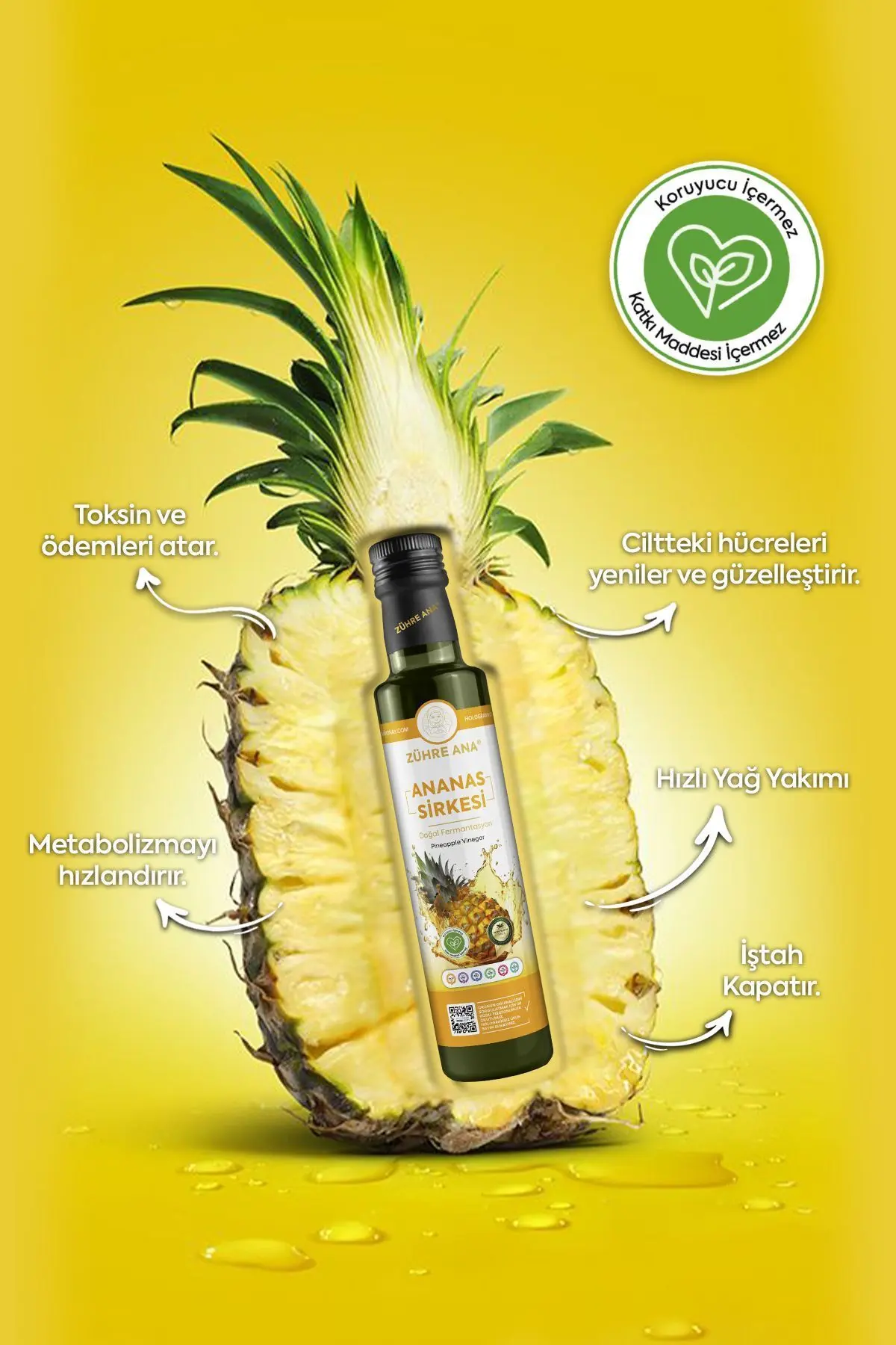 Ananas Sirkesi Doğal Fermantasyon Pineapple Vinegar 500 Ml