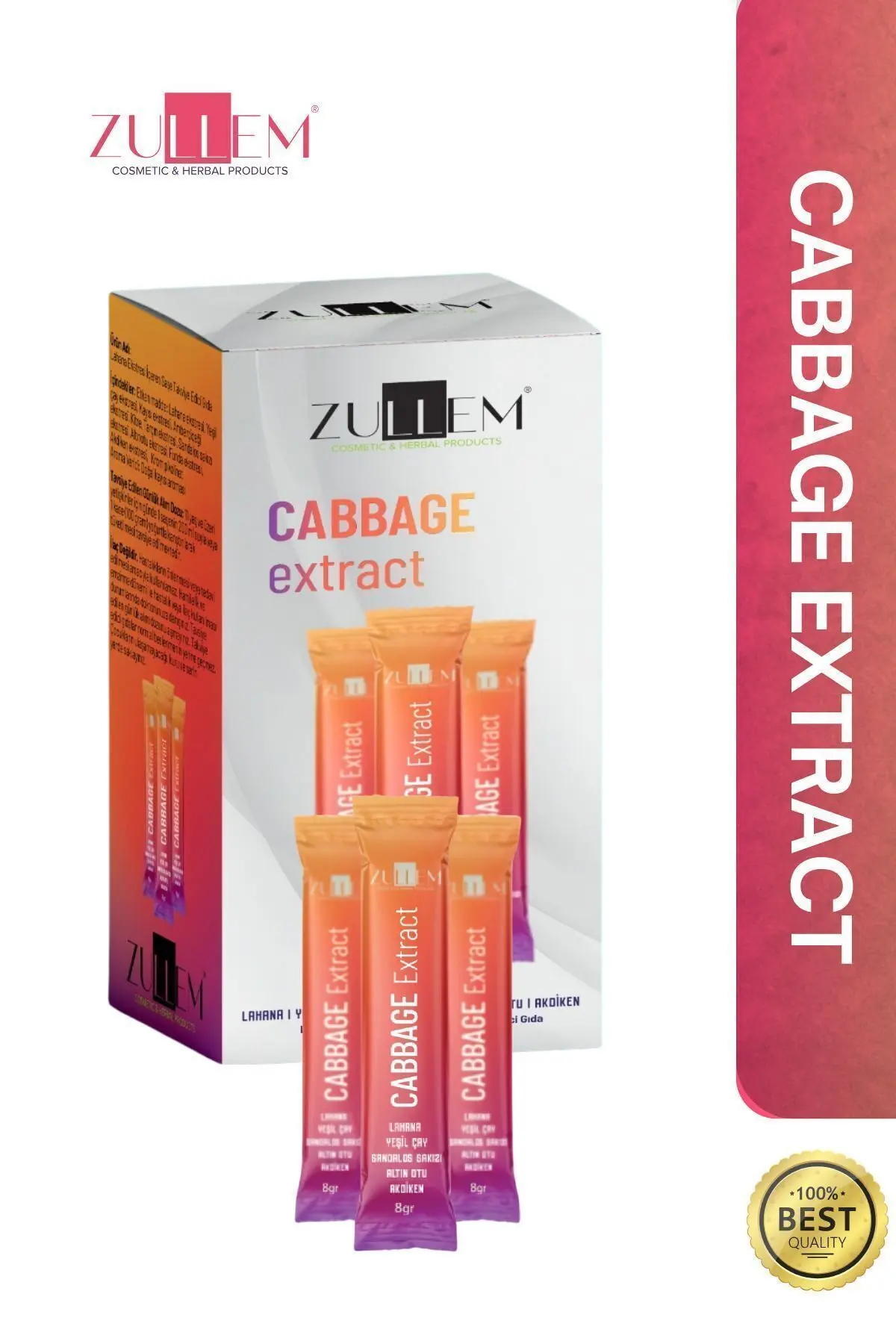 ZULLEM Cabbage Extract Pow 1 Kutu ( Brüksel Lahana Tozu ) 20 Şase