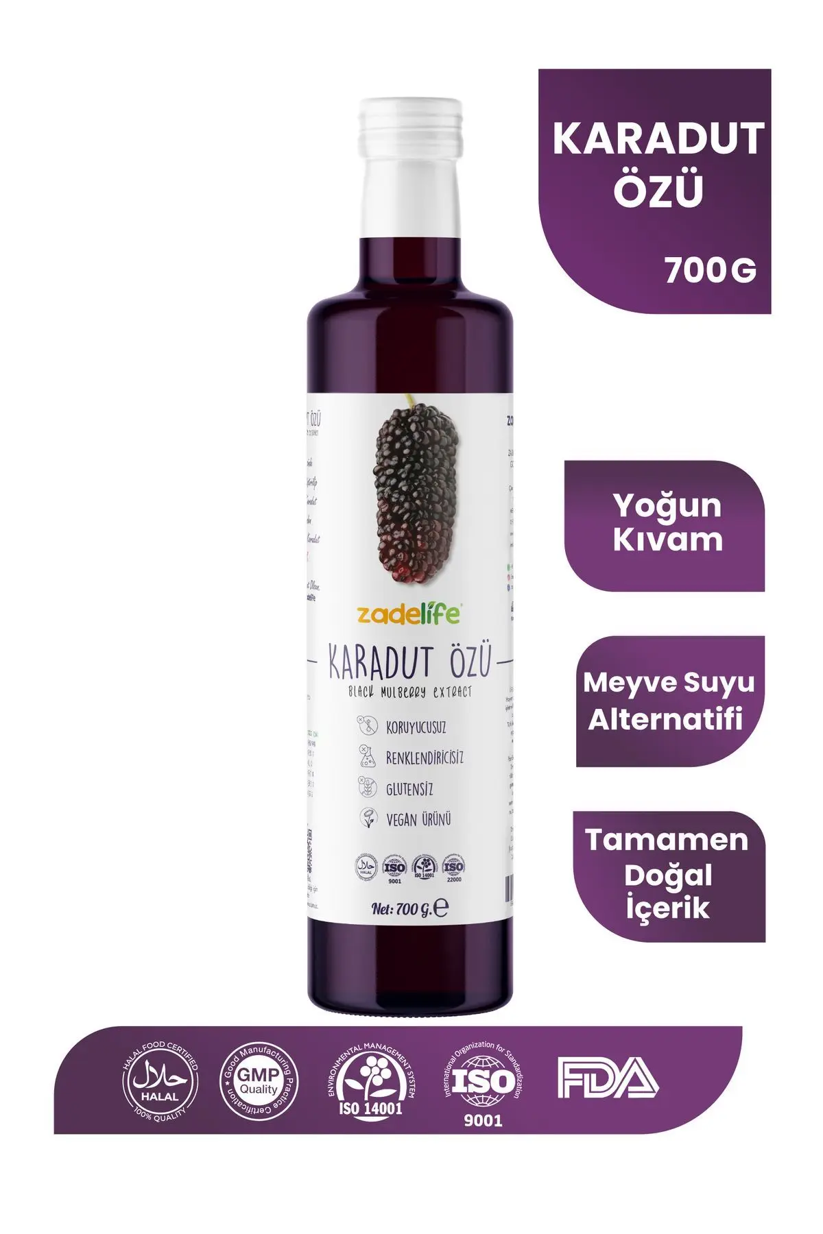 zadelife Karadut Özü 700 gr