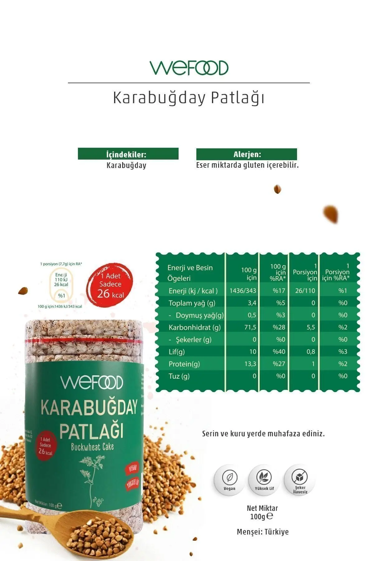 Karabuğday Patlağı 100 Gr