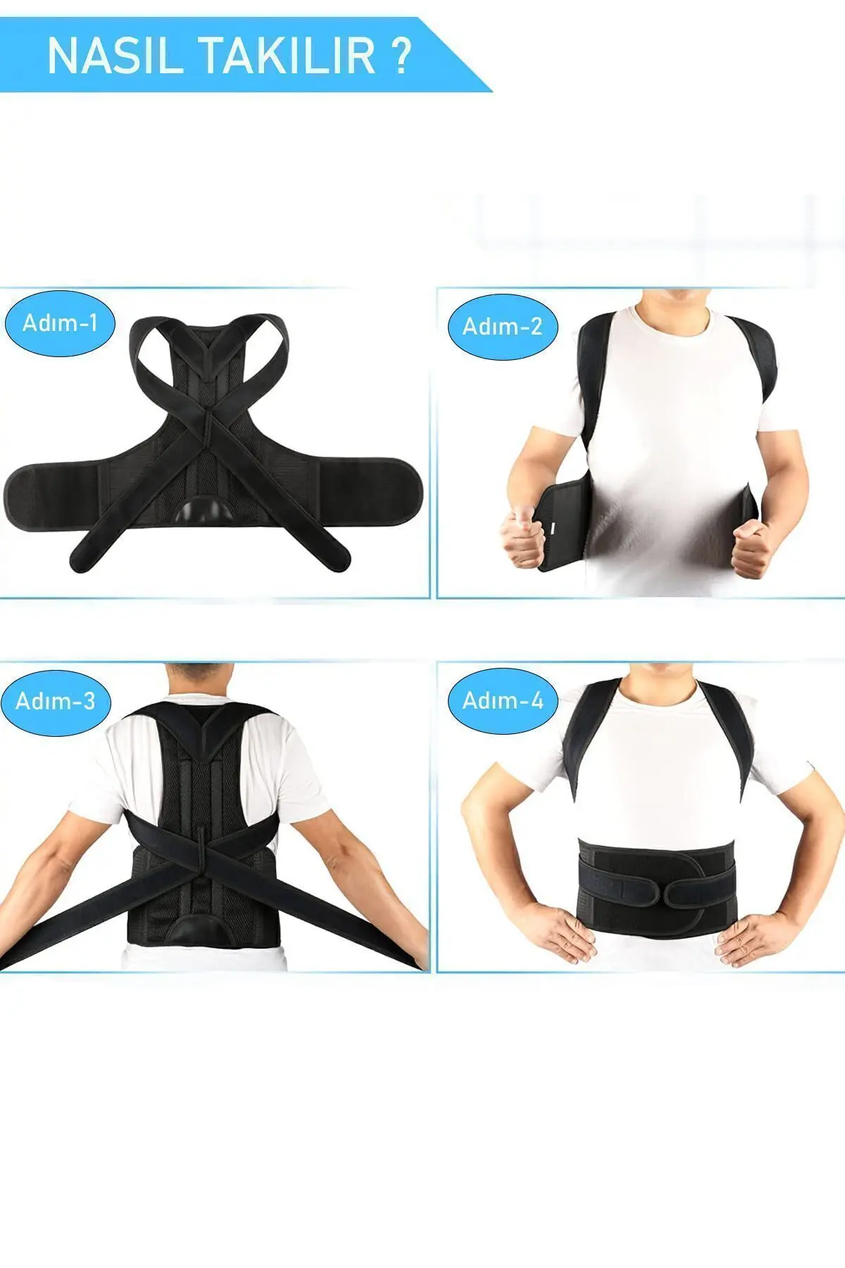 Kadın Erkek Ayarlanır Balenli Dik Duruş Korsesi Kambur Önleyici Duruş Düzeltici Korse Sırt Korsesi