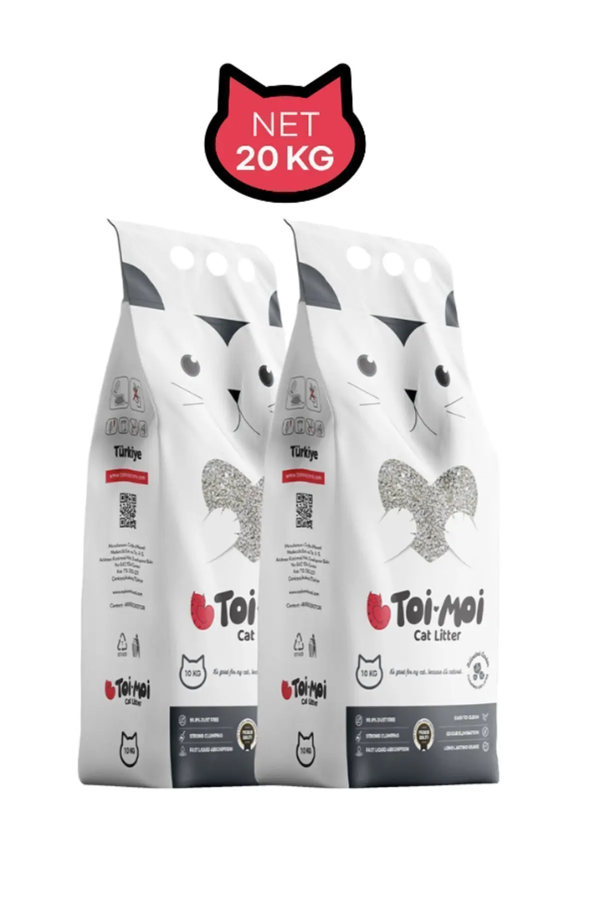 Toi Moi 20 Kg Aktif Karbonlu Kedi Kumu (2X10KG)