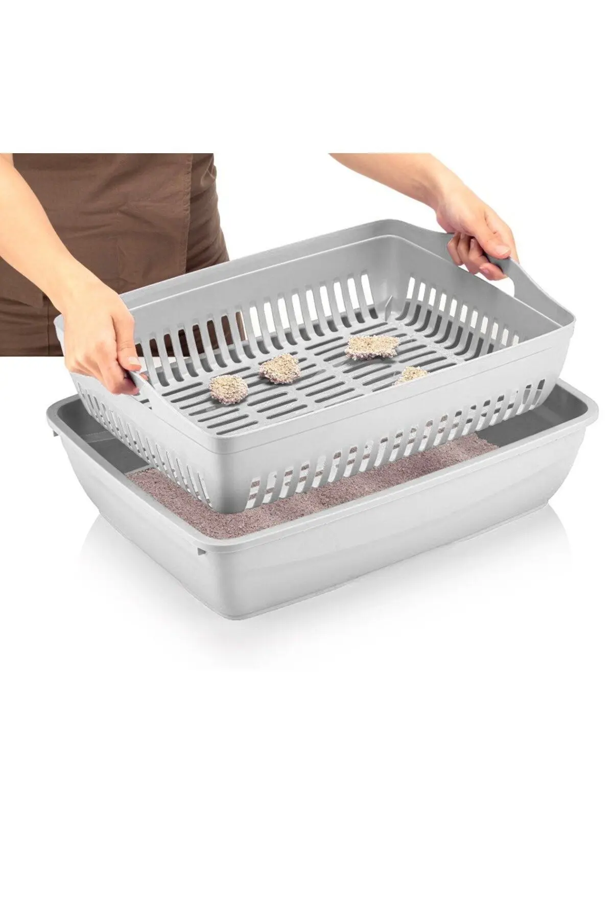 Elekli Kapalı Kedi Tuvaleti Xl Boy 40x37,5x50 Cm ( Kürek Hediyeli)