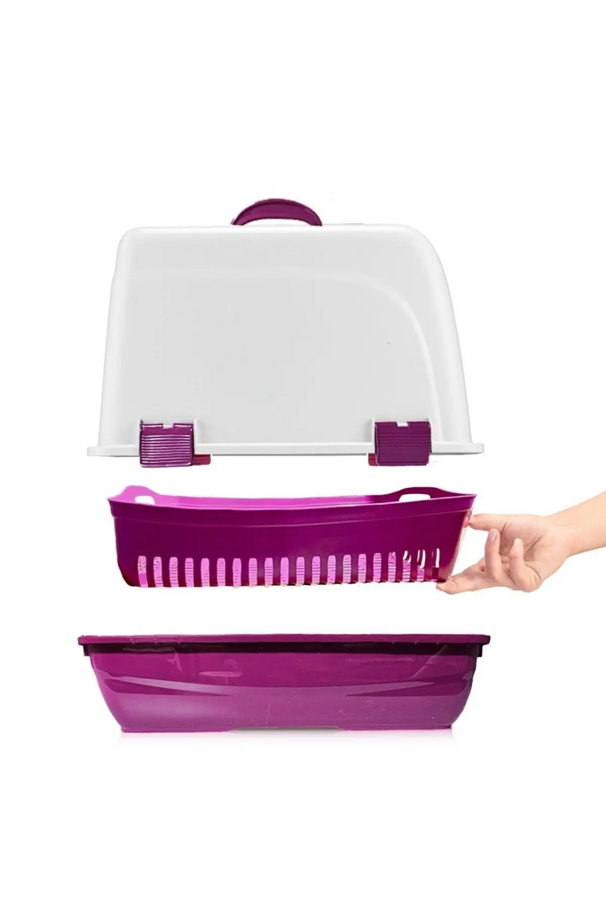 Elekli Kapalı Kedi Tuvaleti Xl Boy 40x37,5x50 Cm ( Kürek Hediyeli)