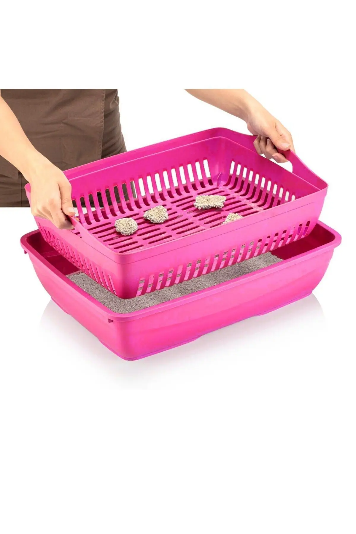 Elekli Kapalı Kedi Tuvaleti Xl Boy 40x37,5x50 Cm ( Kürek Hediyeli)