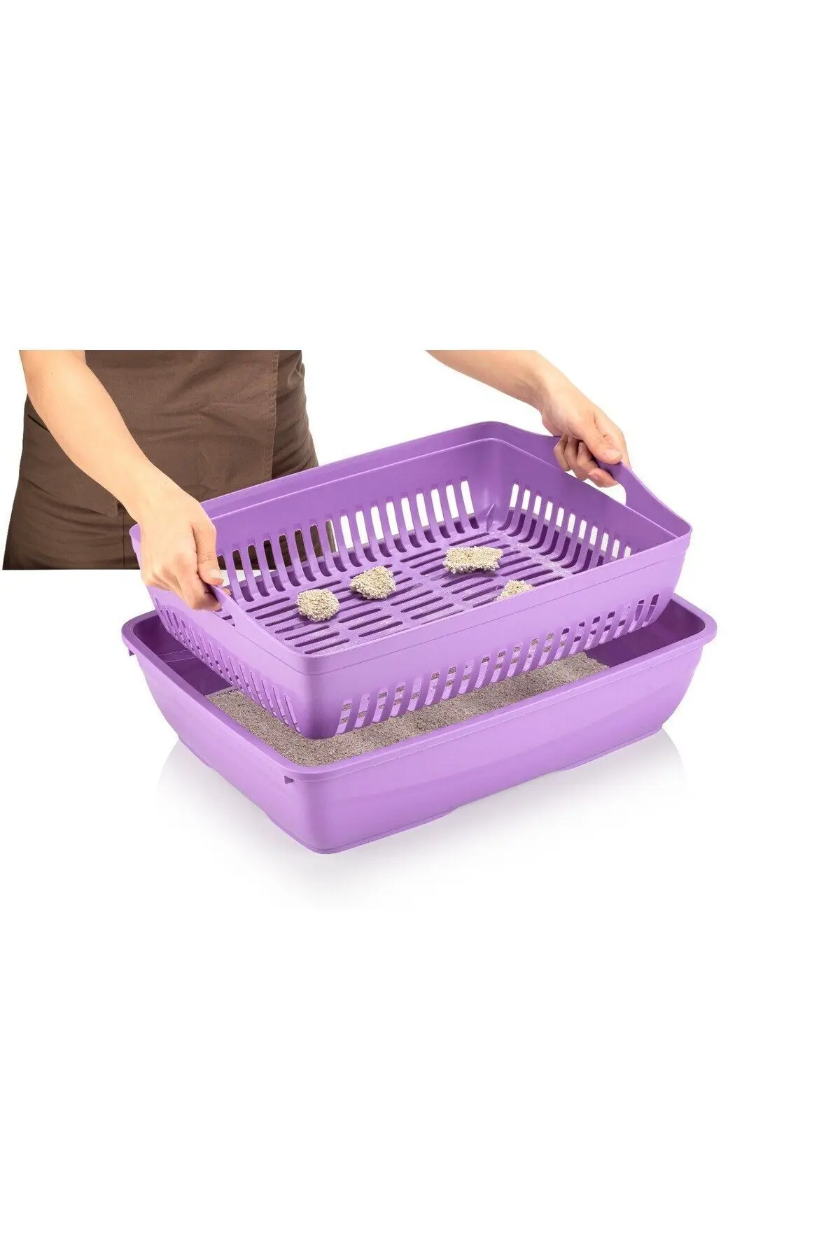 Elekli Kapalı Kedi Tuvaleti Xl Boy 40x37,5x50 Cm ( Kürek Hediyeli)