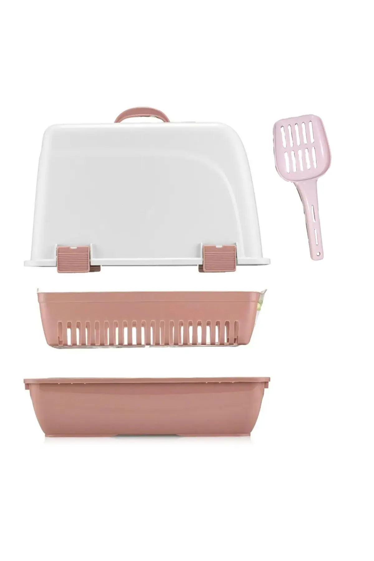 Petozi Elekli Kapalı Kedi Tuvaleti Xl Boy 40x37,5x50 Cm ( Kürek Hediyeli)