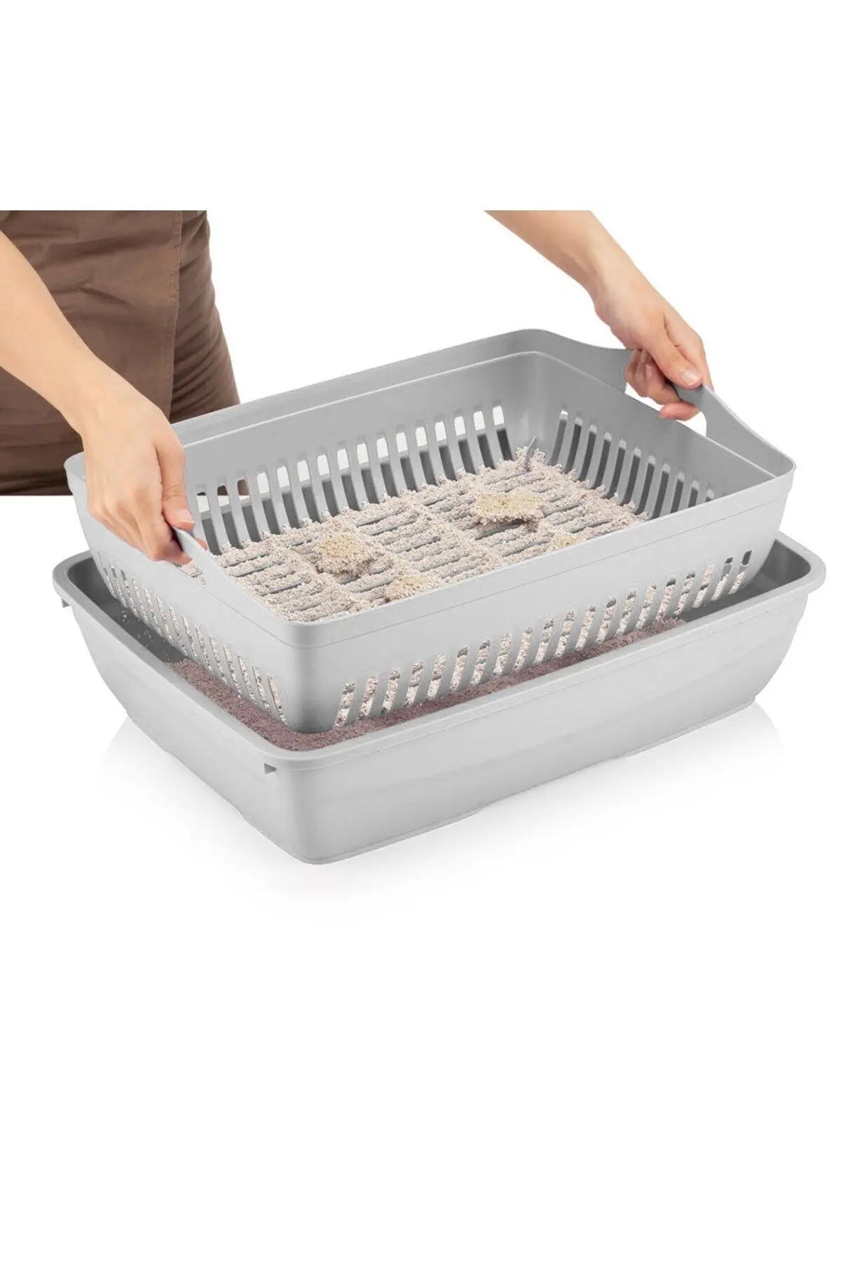 Elekli Kapalı Kedi Tuvaleti Xl Boy 40x37,5x50 Cm ( Kürek Hediyeli)