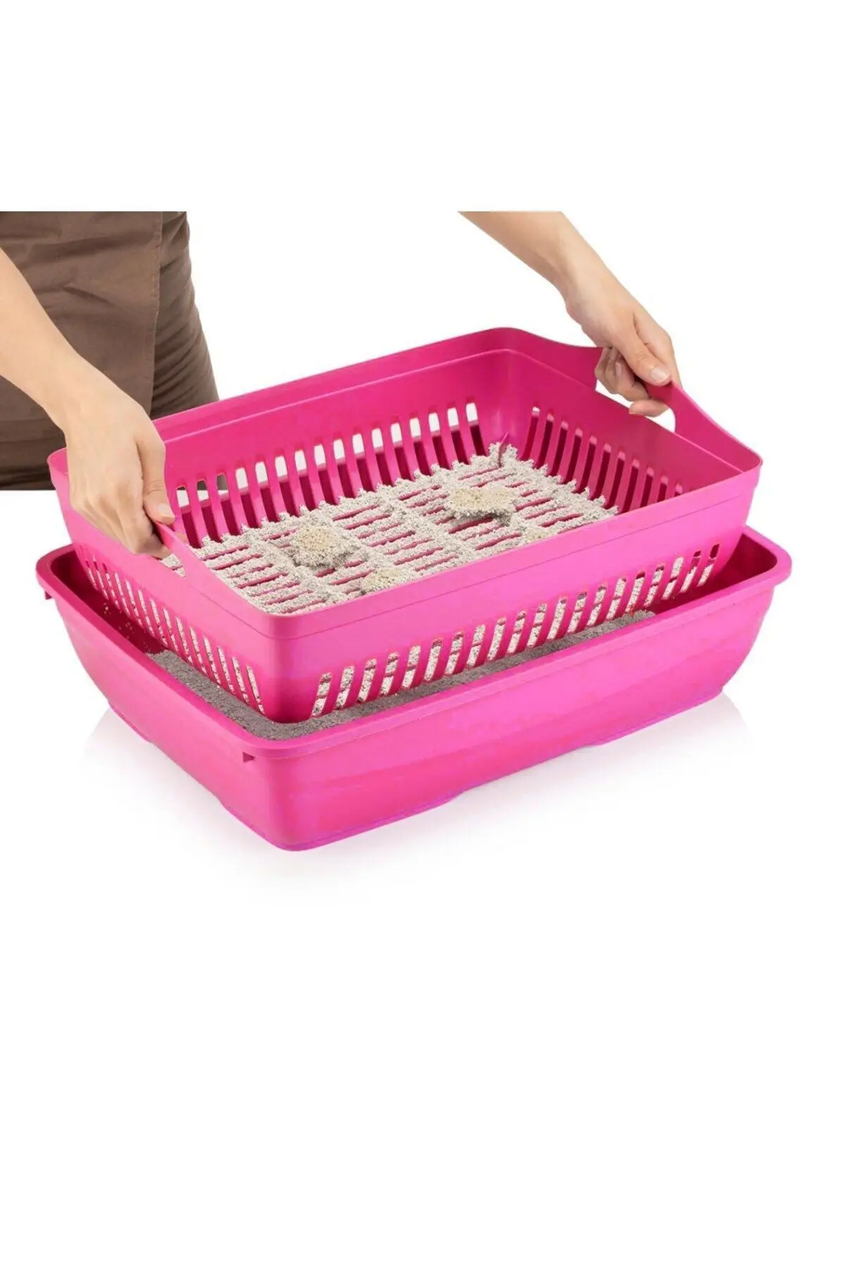 Elekli Kapalı Kedi Tuvaleti Xl Boy 40x37,5x50 Cm ( Kürek Hediyeli)