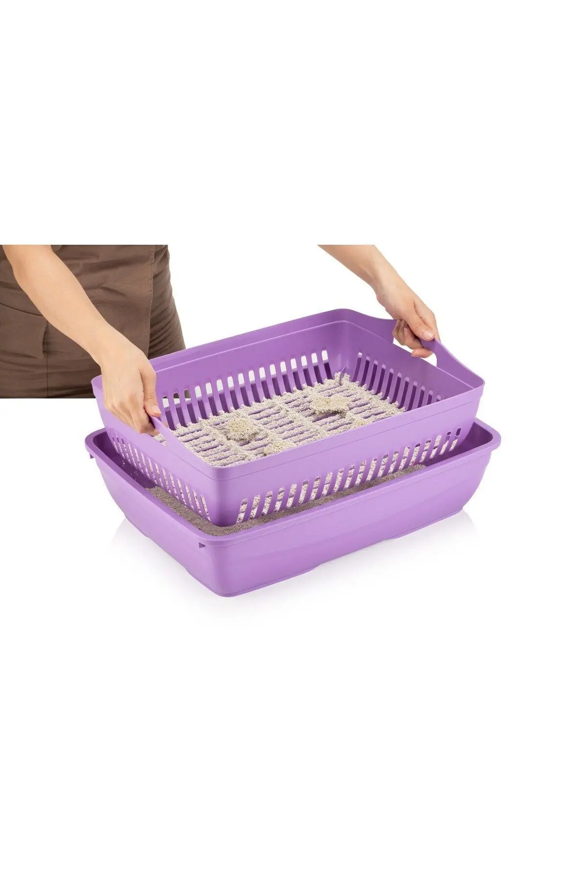 Elekli Kapalı Kedi Tuvaleti Xl Boy 40x37,5x50 Cm ( Kürek Hediyeli)