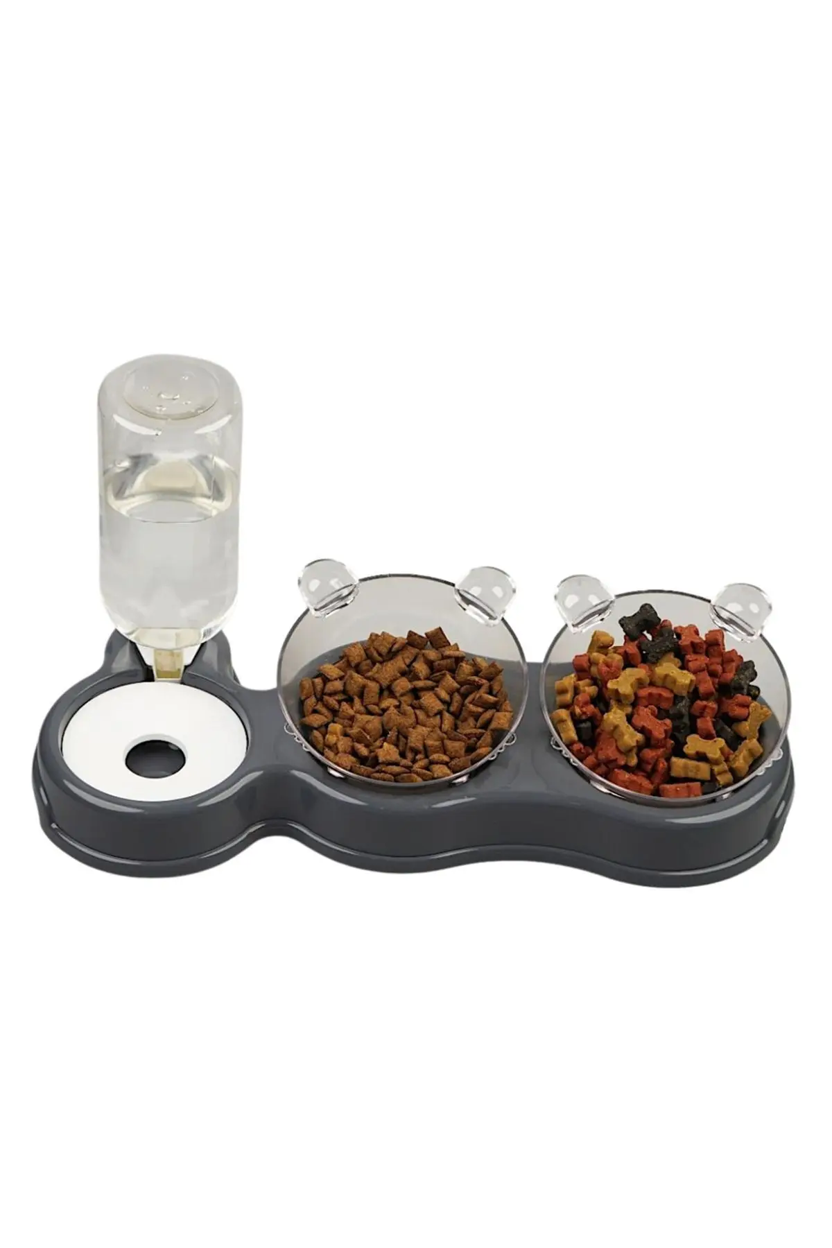 Çift Hazneli- 3' Lü Beslenme Mama Ve Su Kabı 500ml 36*21*16 Cm