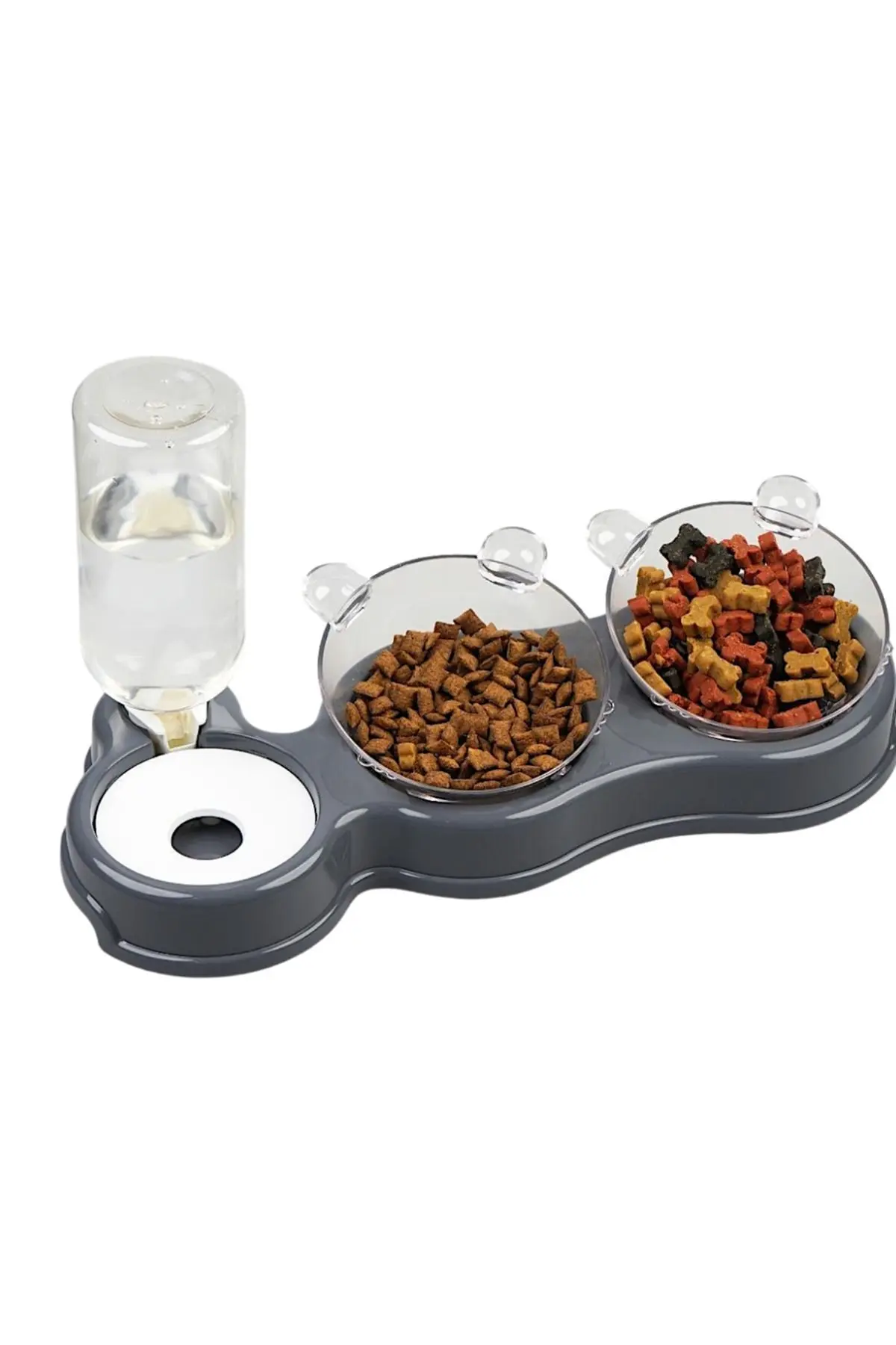 Glipet Çift Hazneli- 3' Lü Beslenme Mama Ve Su Kabı 500ml 36*21*16 Cm