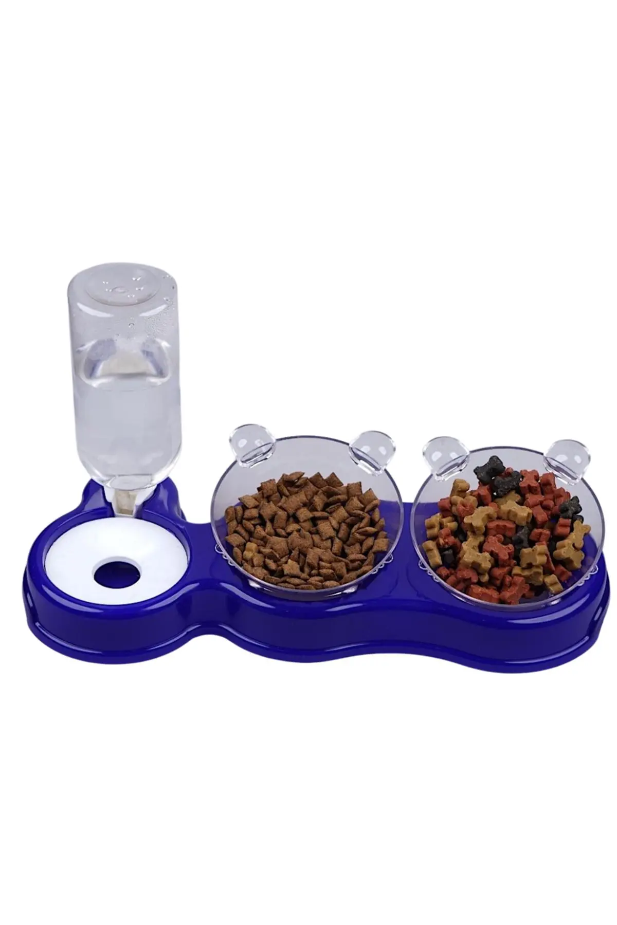 Glipet Çift Hazneli- 3' Lü Beslenme Mama Ve Su Kabı 500ml 36*21*16 Cm