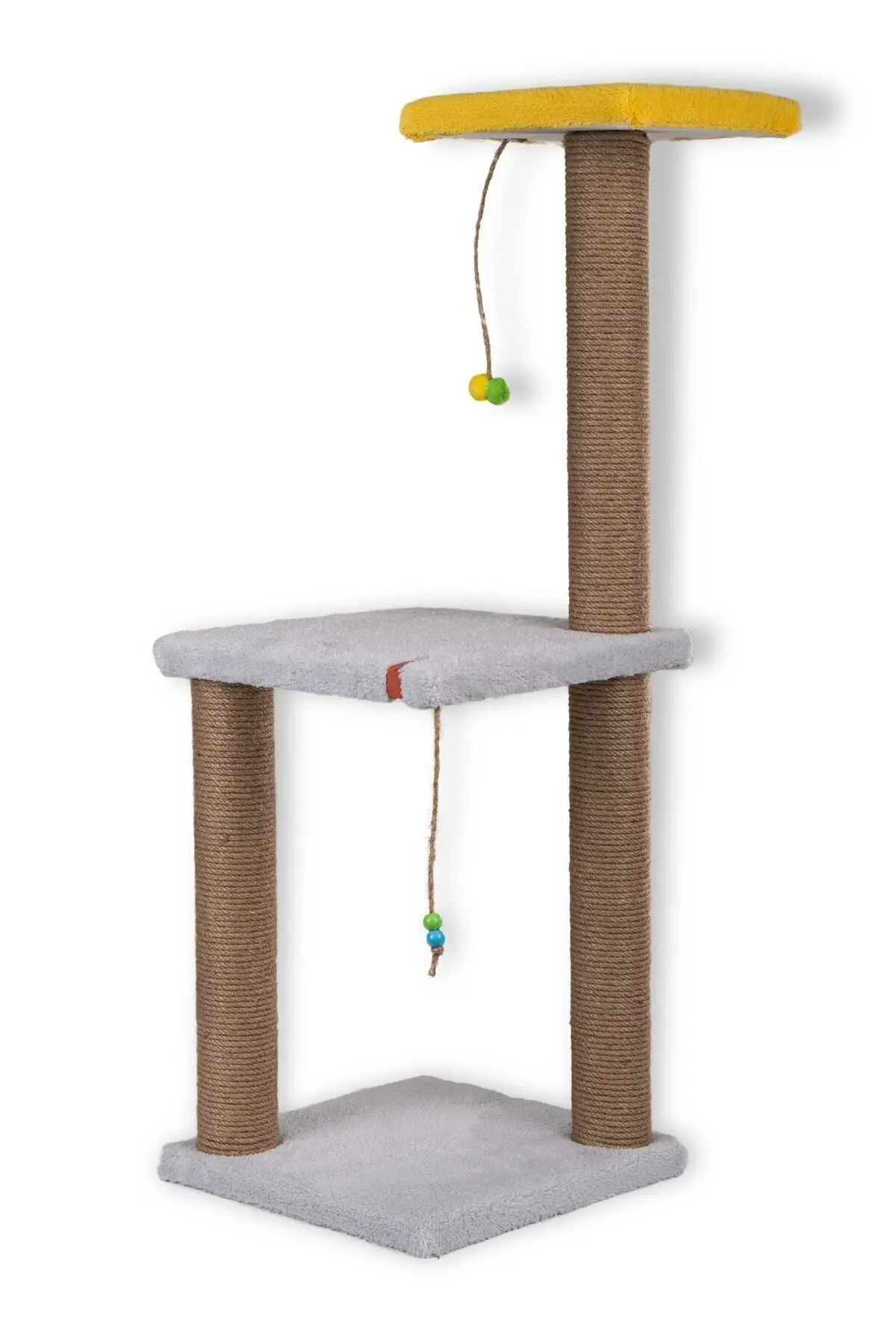 PUGALO 82cm Gri Iki Katlı Kedi Tırmalama Tahtası Catnipli Tırmalama Tahtası