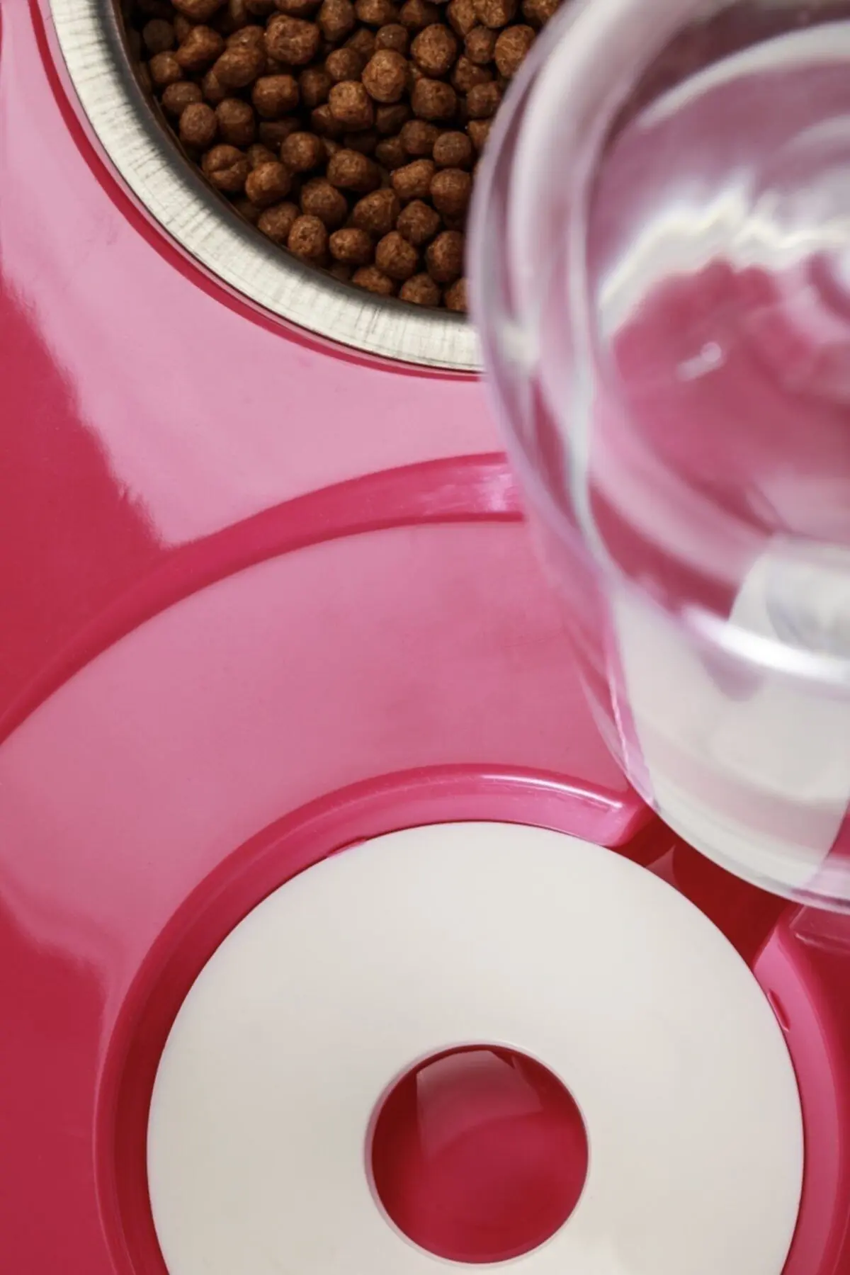 Hazneli Çelik Taslı Kedi-köpek Mama Ve Su Kabı Seti 500 ml Gri