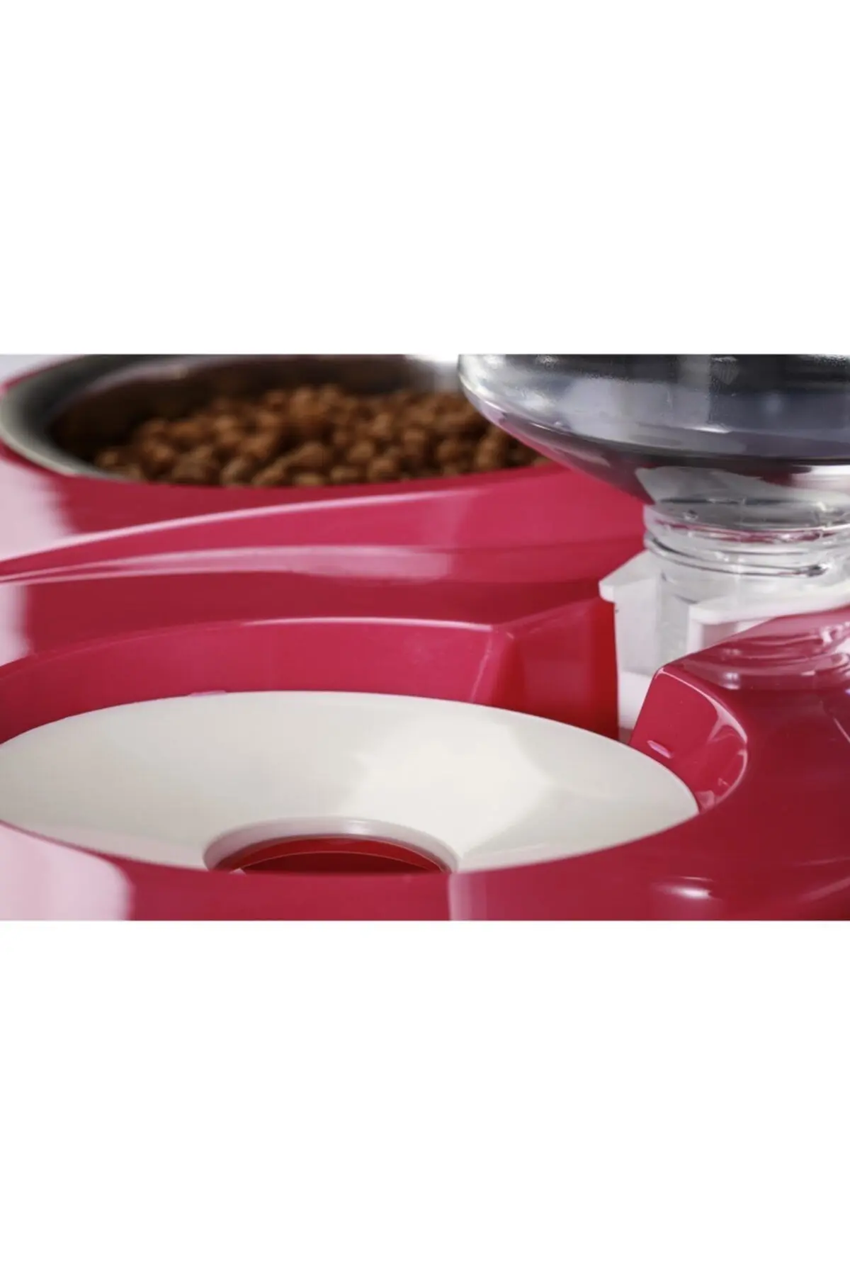 Hazneli Çelik Taslı Kedi-köpek Mama Ve Su Kabı Seti 500 ml Gri