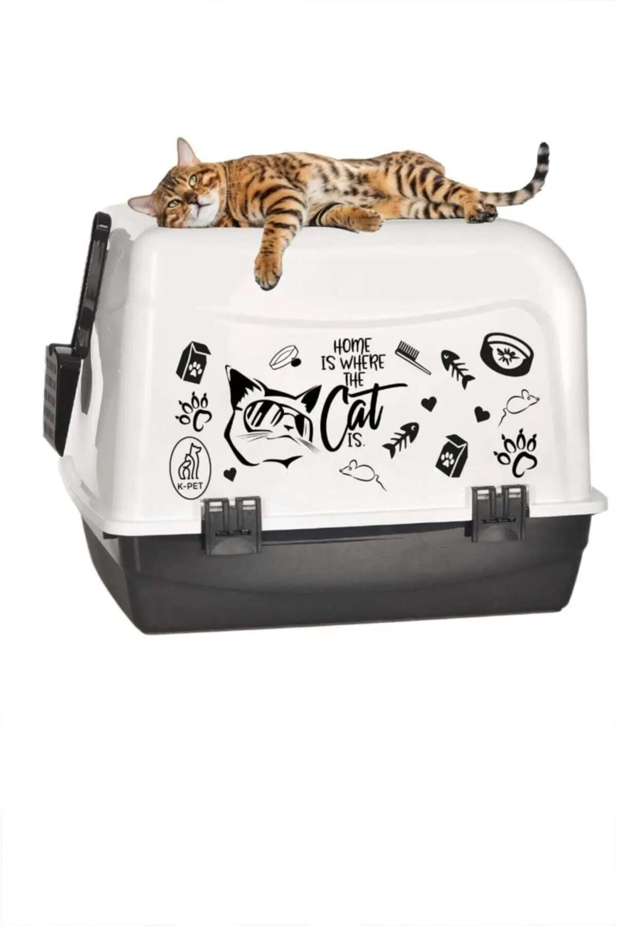 Xxl Büyük Boy Kapalı Kedi Tuvaleti Ve Kürek Hediyeli - En: 39 Genişlik :53 Yükseklik: 41