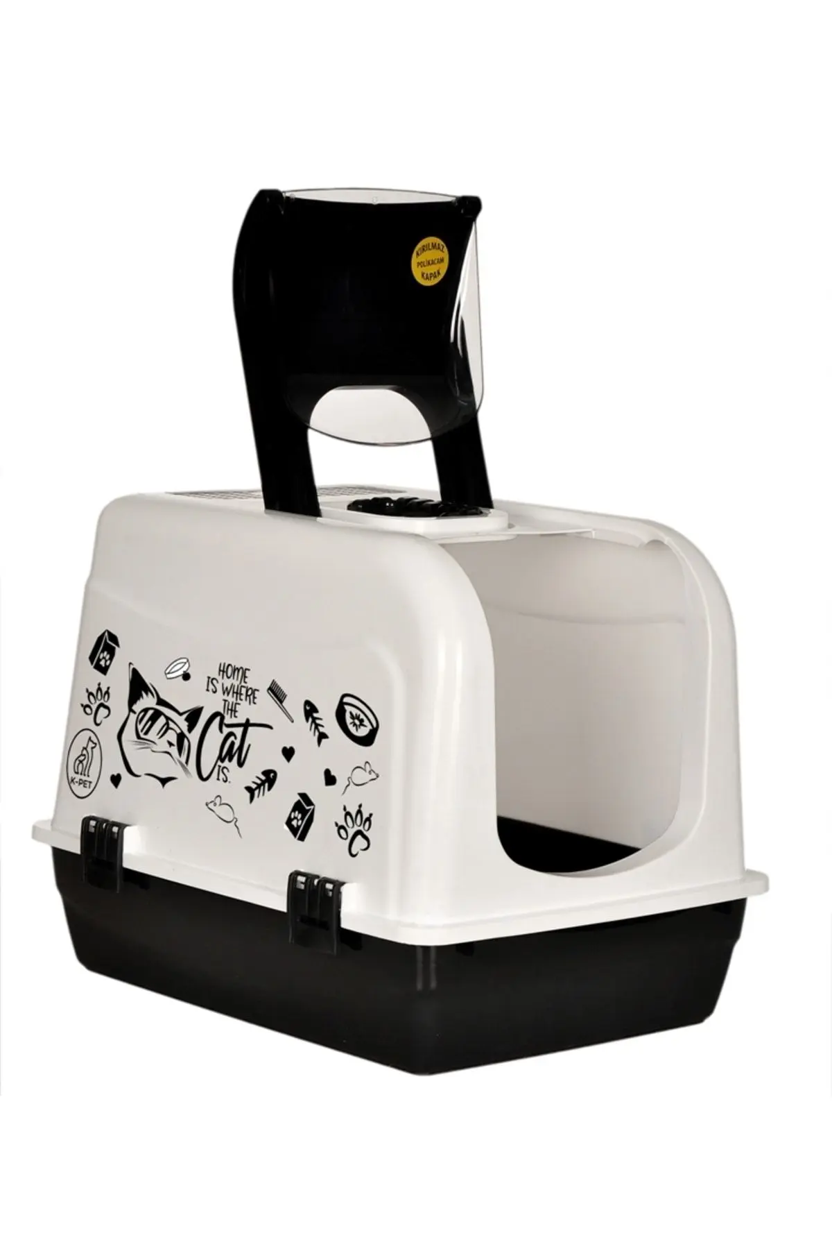 Xxl Büyük Boy Kapalı Kedi Tuvaleti Ve Kürek Hediyeli - En: 39 Genişlik :53 Yükseklik: 41