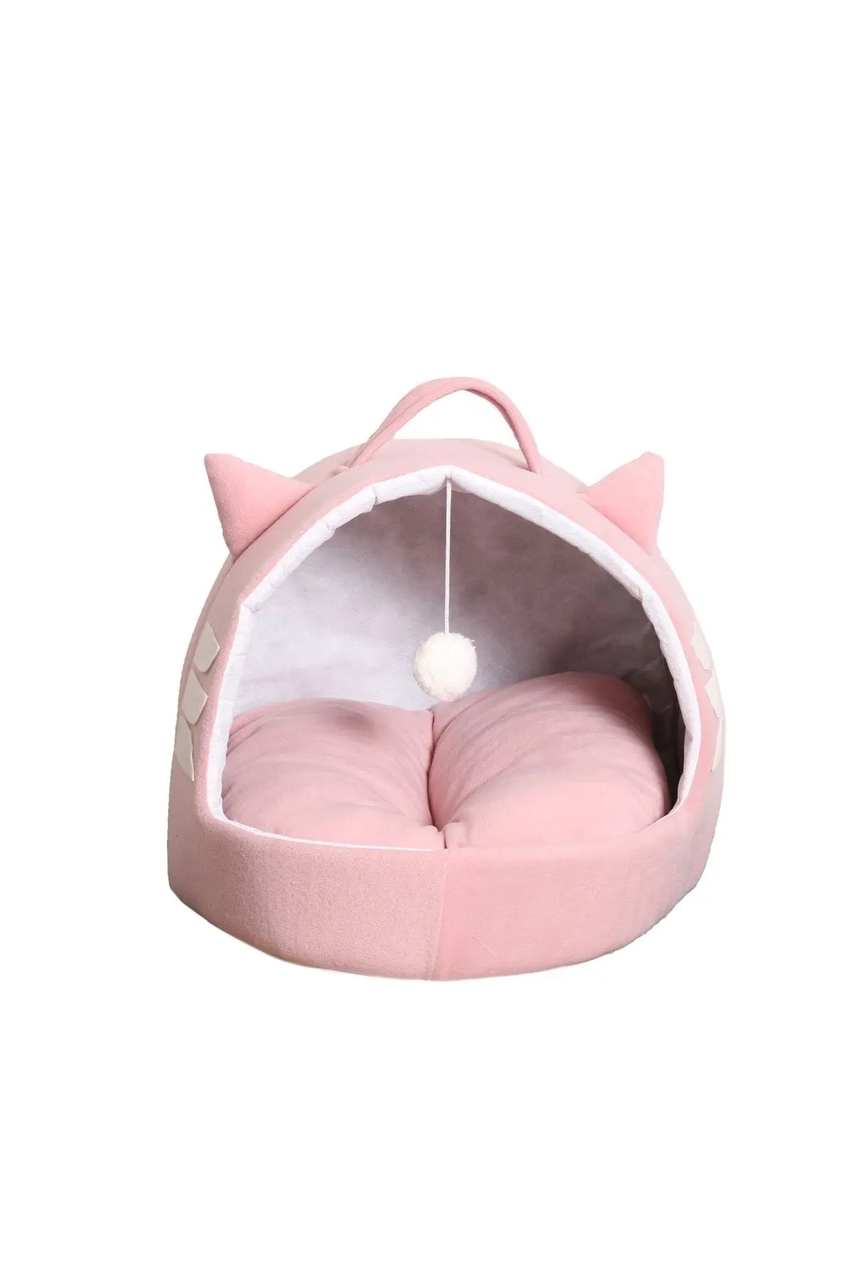 Pudra Renk Kedi Köpek Yatağı Yuvası