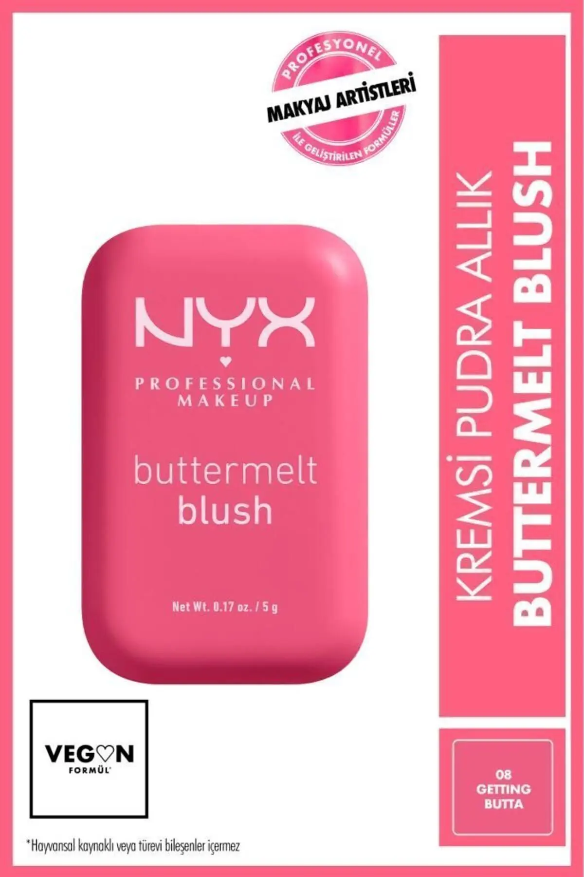 NYX Professional Makeup Buttermelt Blush Kremsi Pudra Allık - 08 Getting Butta