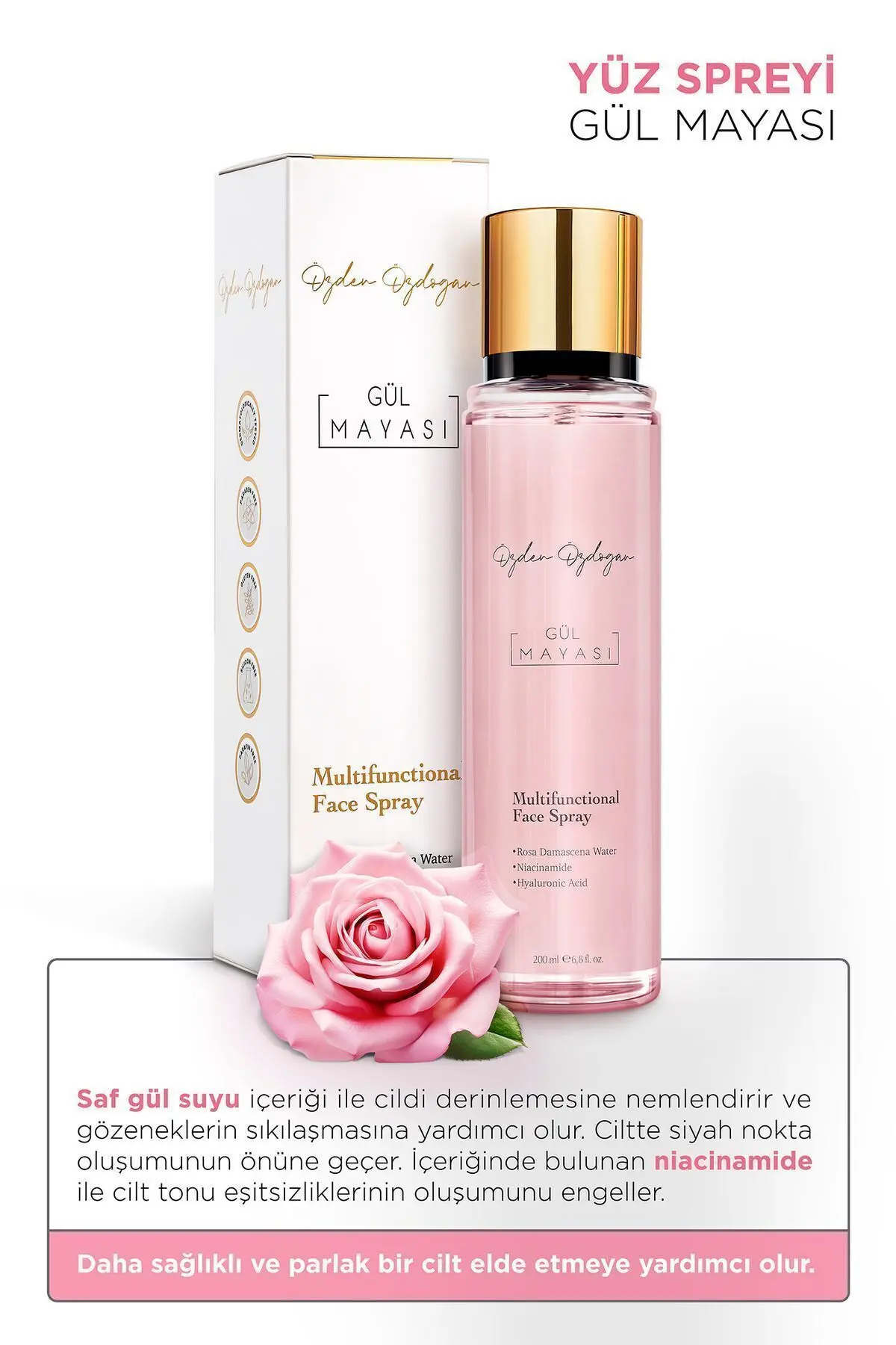 Gül Mayası Aydınlatıcı ve Gözenek Sıkılaştırıcı Tonik 200 ml.