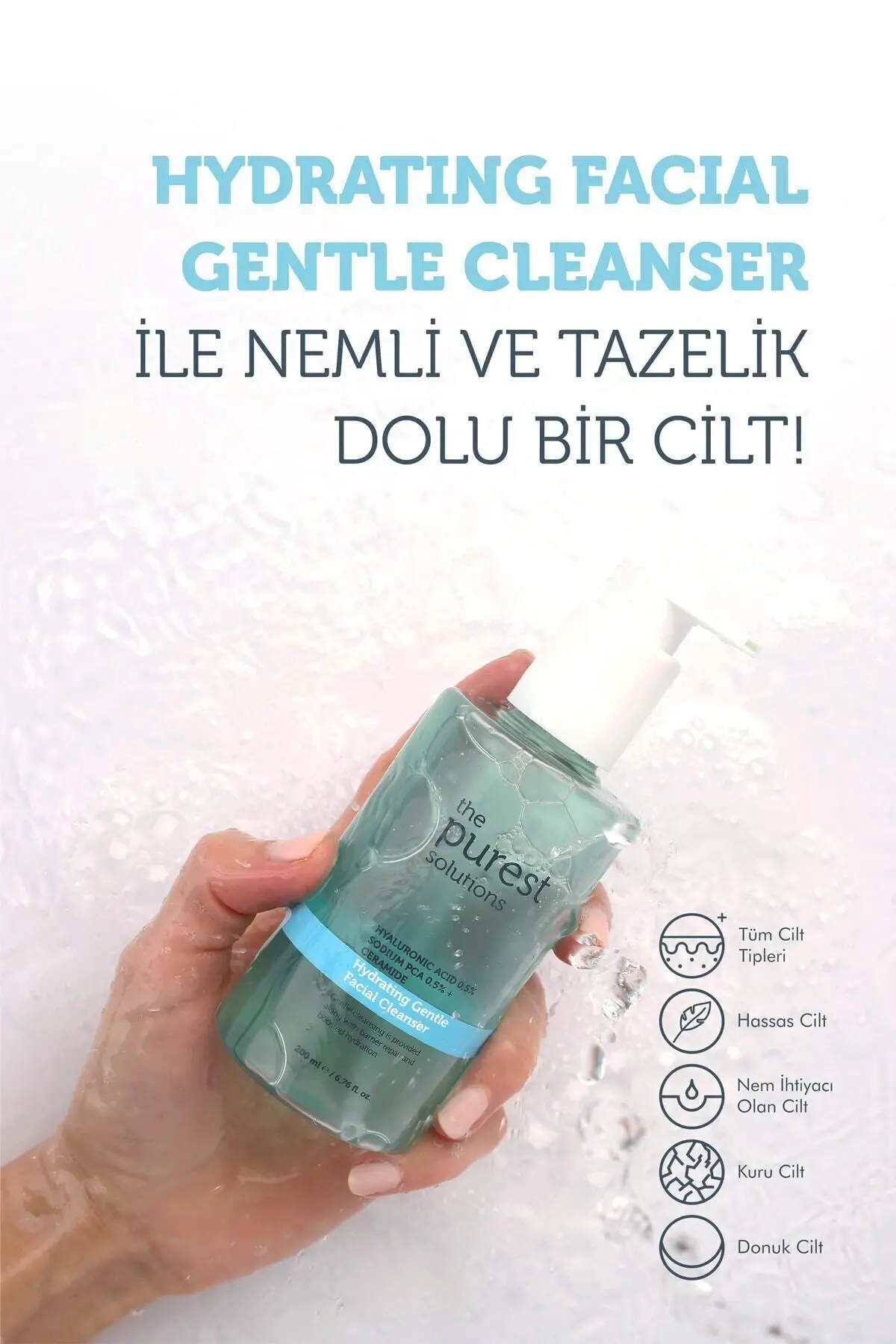 Kuru ve Karma Ciltler için Nemlendirici ve Bariyer Onarıcı Temizleme Jeli 200 ml