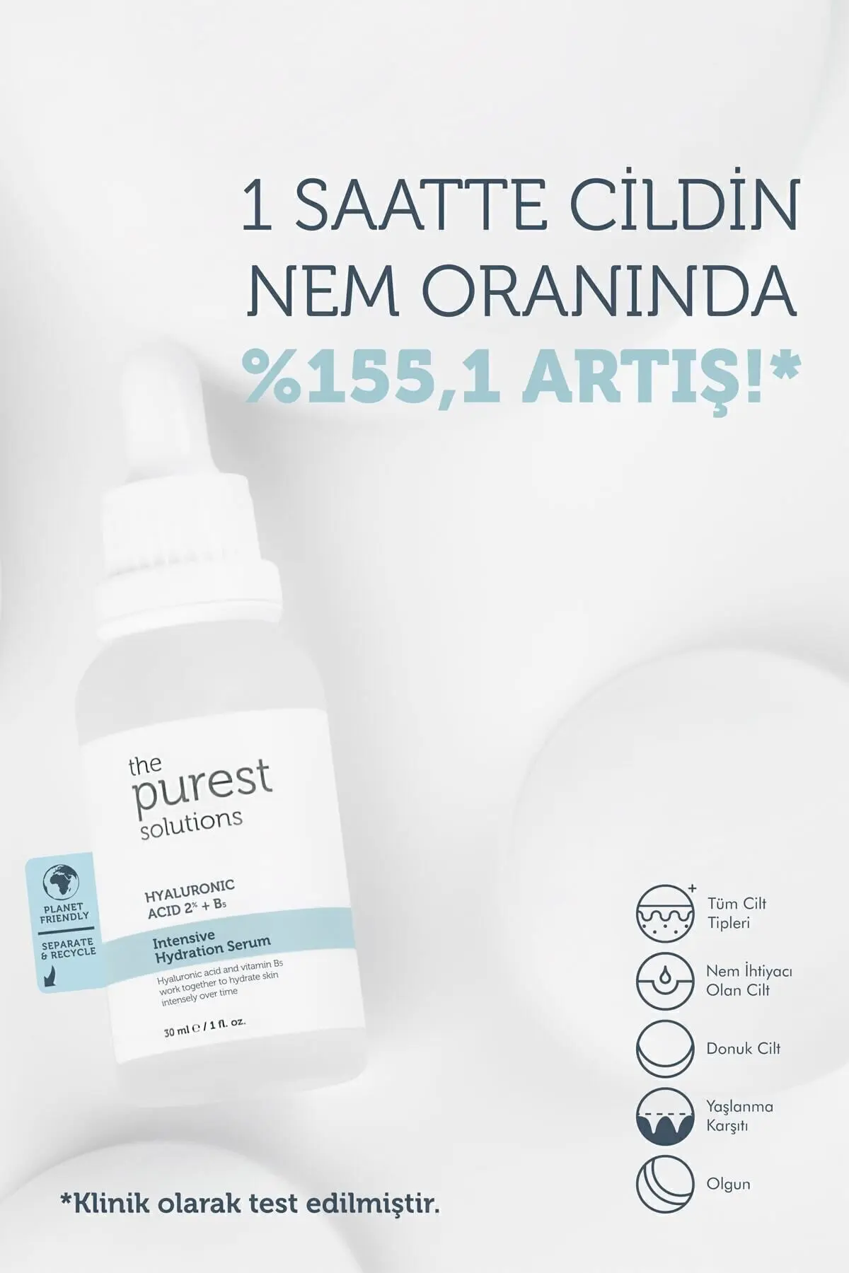 Yoğun Nemlendirme ve Dolgunlaştırıcı Etkili Yenileyici Cilt Bakım Serumu (Hyaluronic Acid %2 + B5)