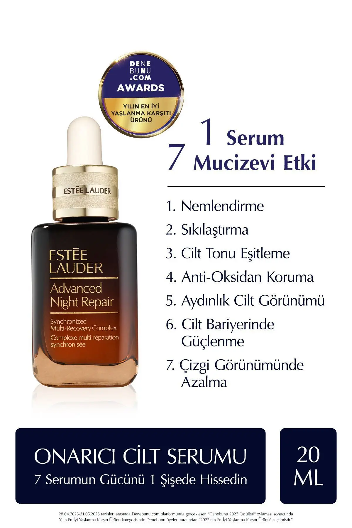Cilt Bakım Seti - Advanced Night Repair Serum 20ml Göz Kremi 5ml Revitalizing Supreme Krem 5ml