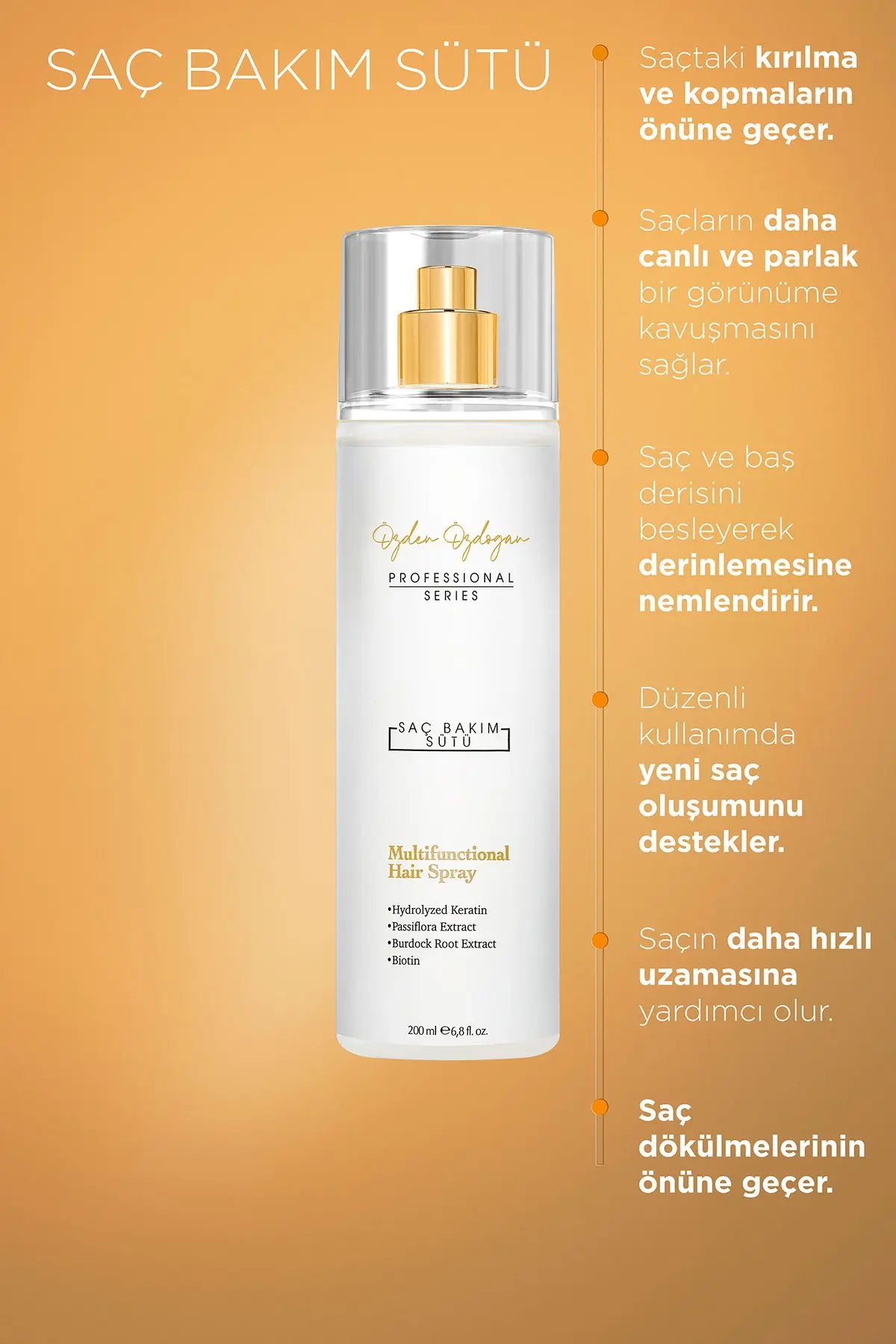 Güçlendirici, Besleyici Ve Onarıcı Saç Bakım Sütü Keratin & Biotin 200 ml