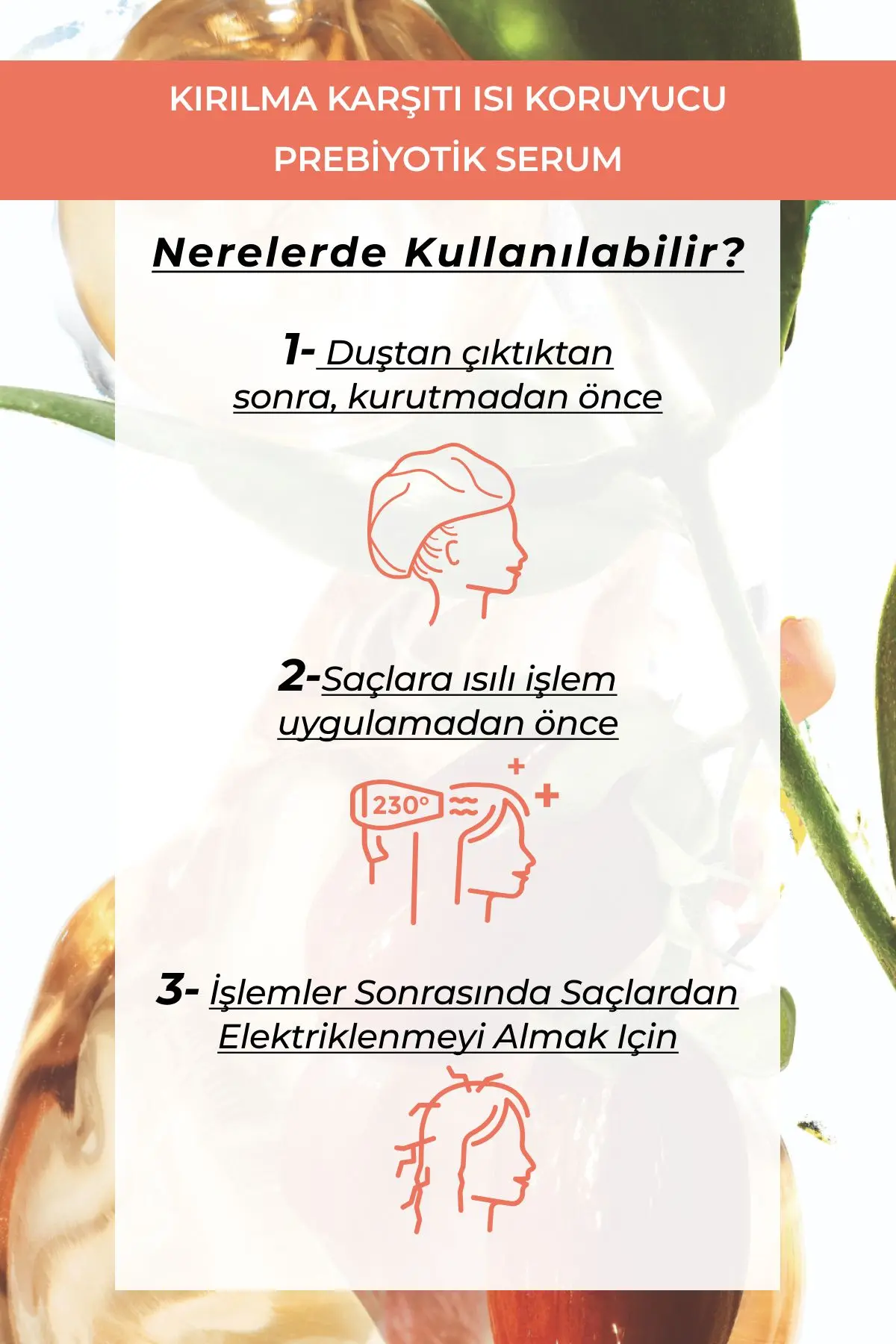 Kırılma Karşıtı/Isı Koruyucu (Reparation) Prebiyotik Serum - Vegan-100 ml