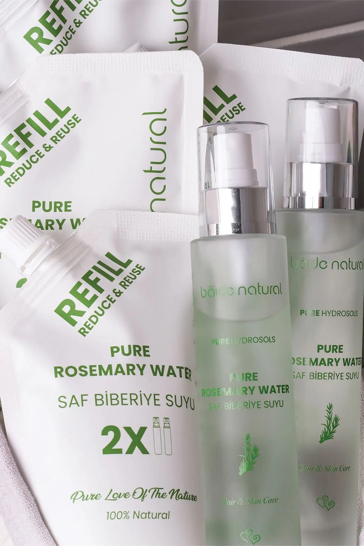 Biberiye Suyu Güçlendirici Saç Toniği Refill Paket 200 ml %100 Doğal Ve Saf