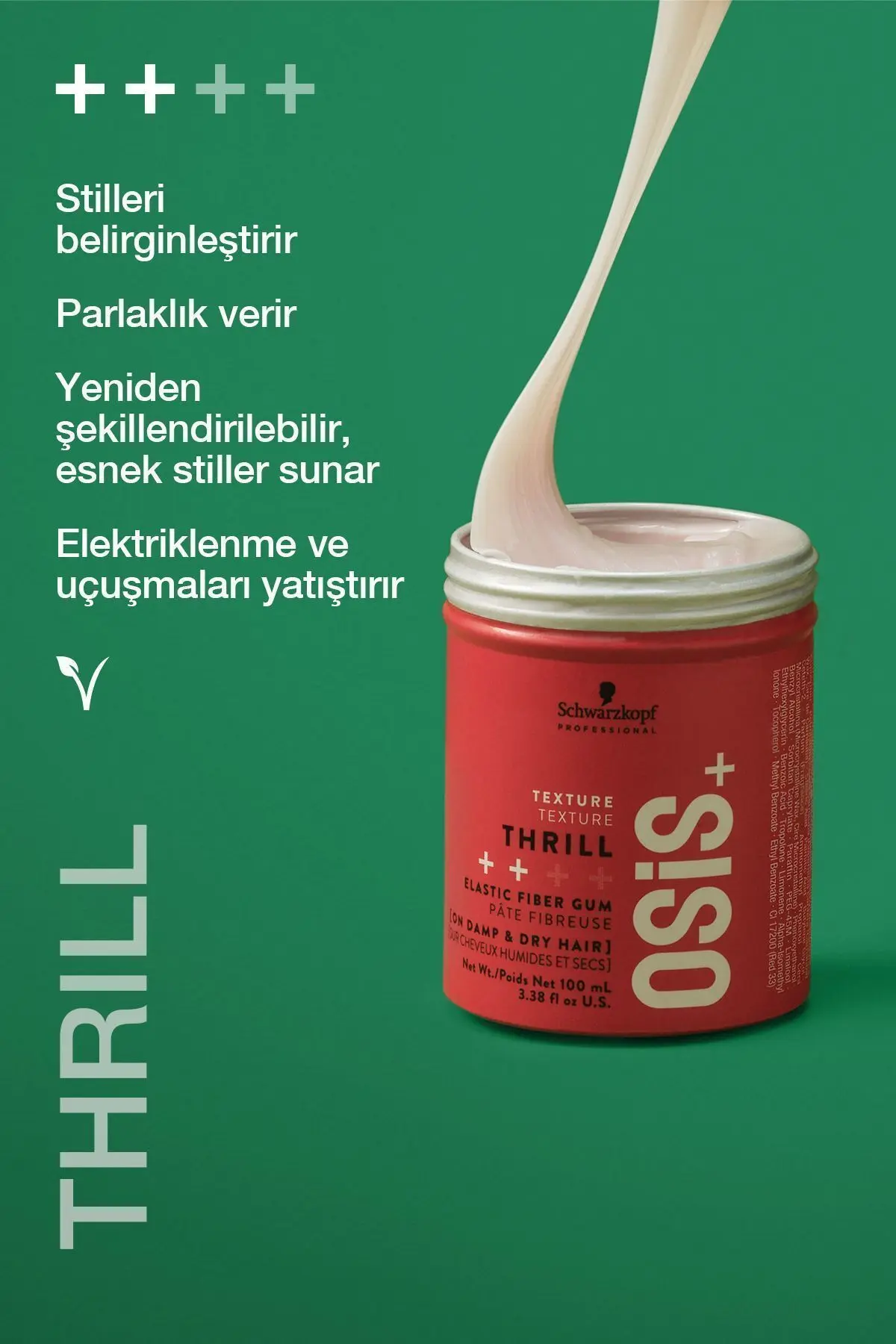 Thrill Elastik Lifli Gum Şekillendirici Orta Tutuş 100ml | Parlaklık Veren Gum Wax