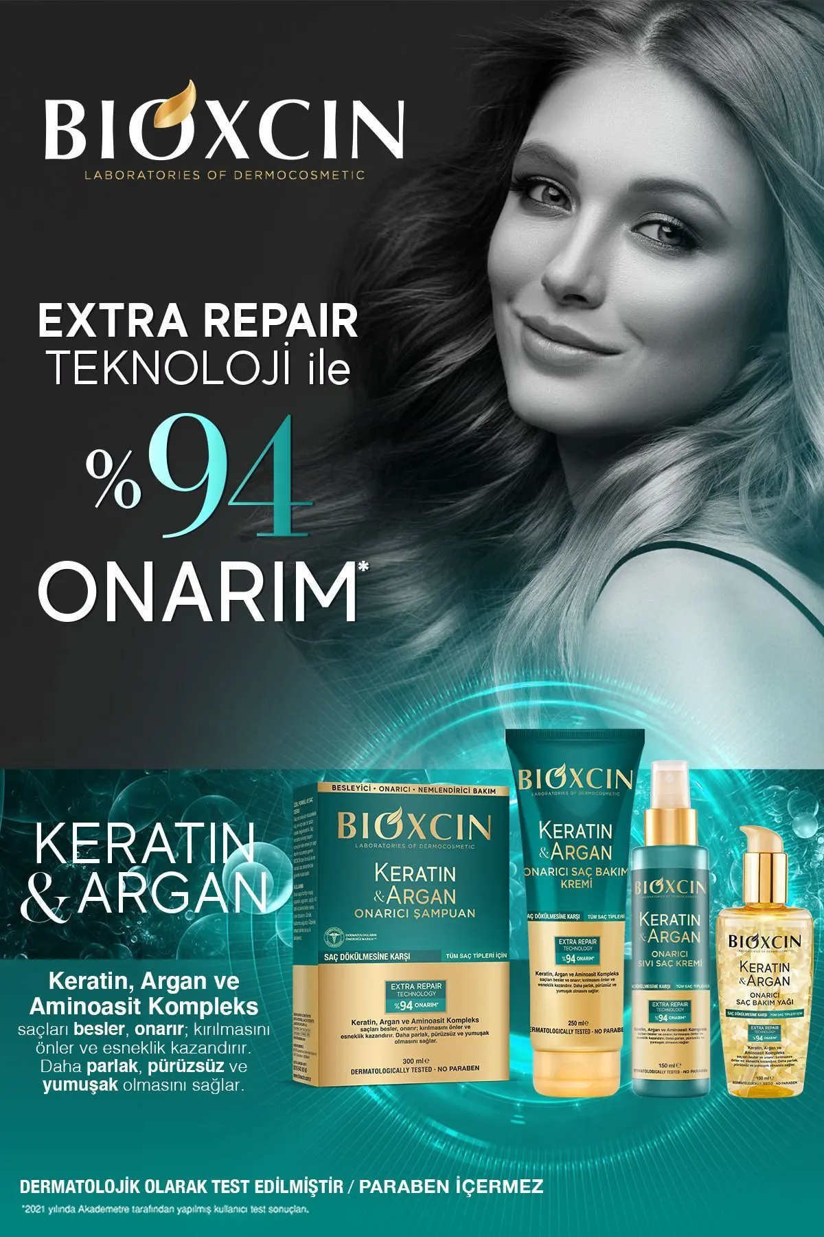 Keratin Argan Onarıcı Saç Bakım Yağı 150 ml