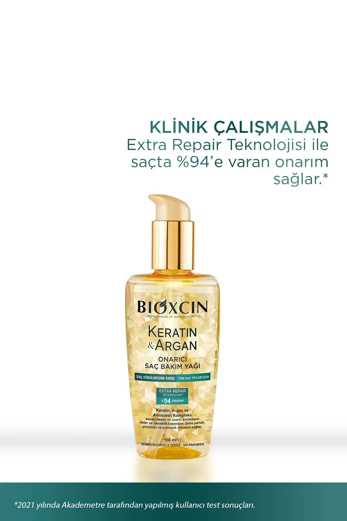 Keratin Argan Onarıcı Saç Bakım Yağı 150 ml