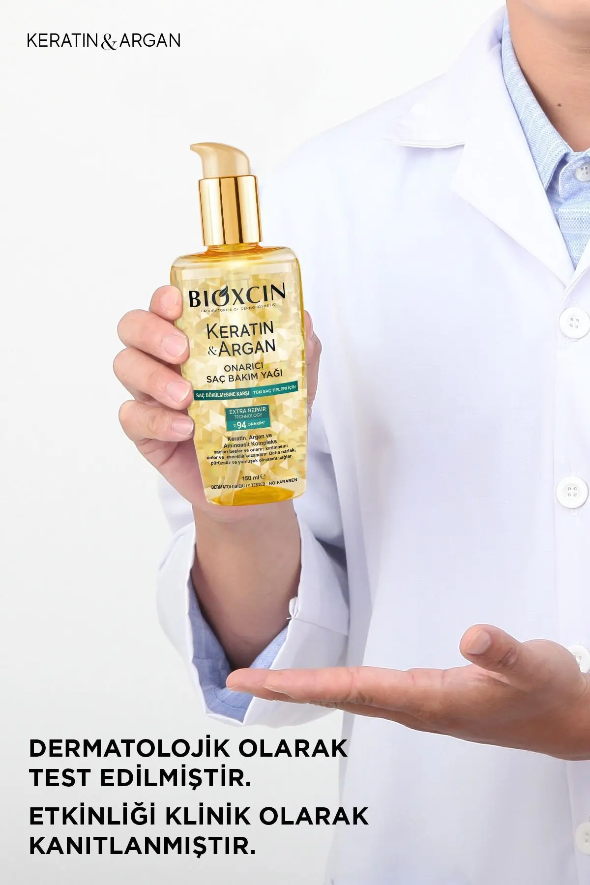 Keratin Argan Onarıcı Saç Bakım Yağı 150 ml