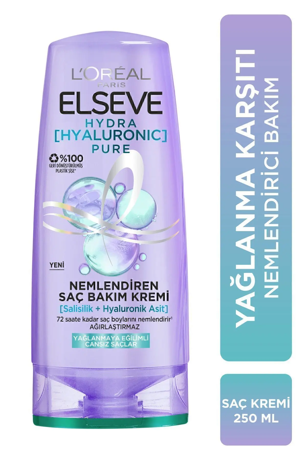 Elseve Hydra [hyaluronic] Pure Salisilik Asit Içeren Yağlanma Karşıtı Nemlendirici Saç Kremi 250ml