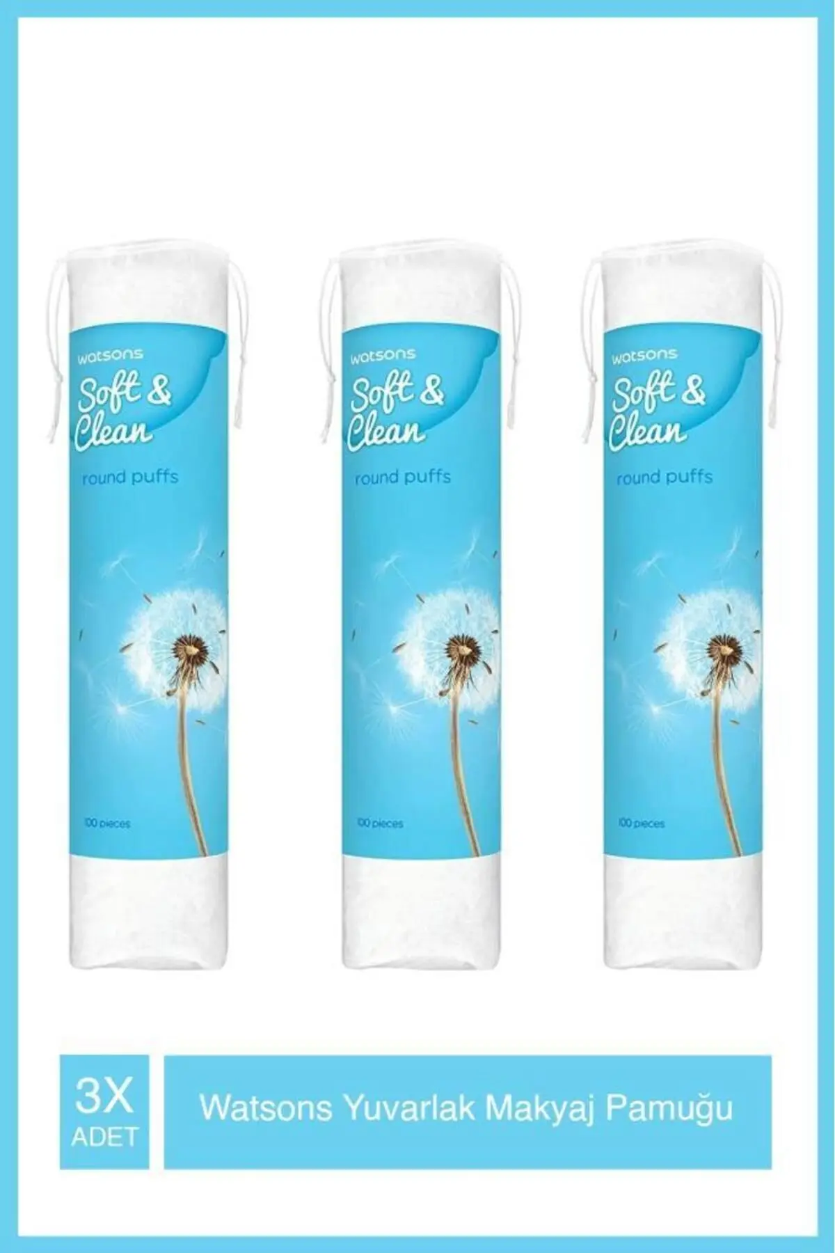 Watsons Yuvarlak Makyaj Pamuğu 100s X3 Adet