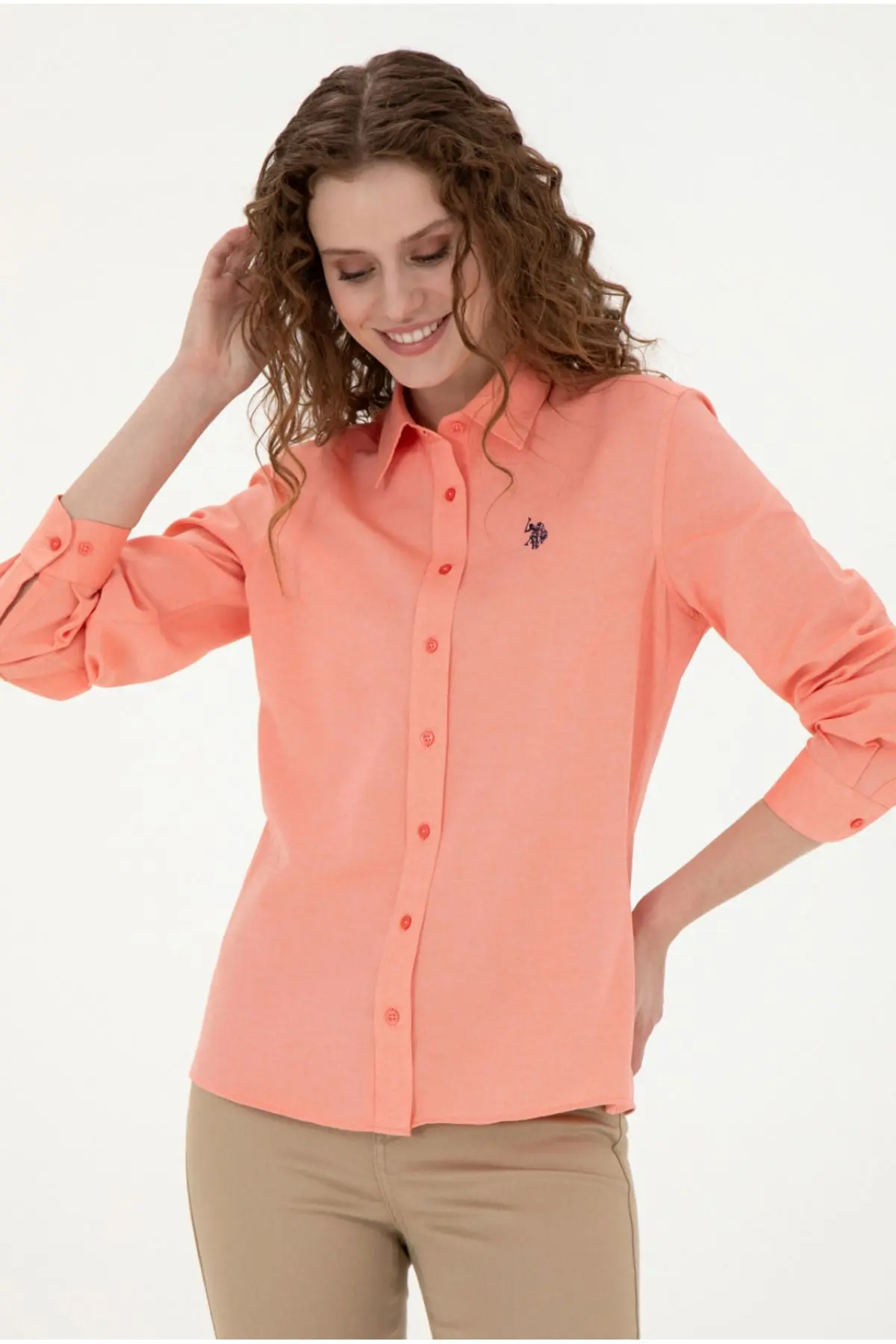 U.S. Polo Assn. Nar Çiçeği Kadın Gömlek