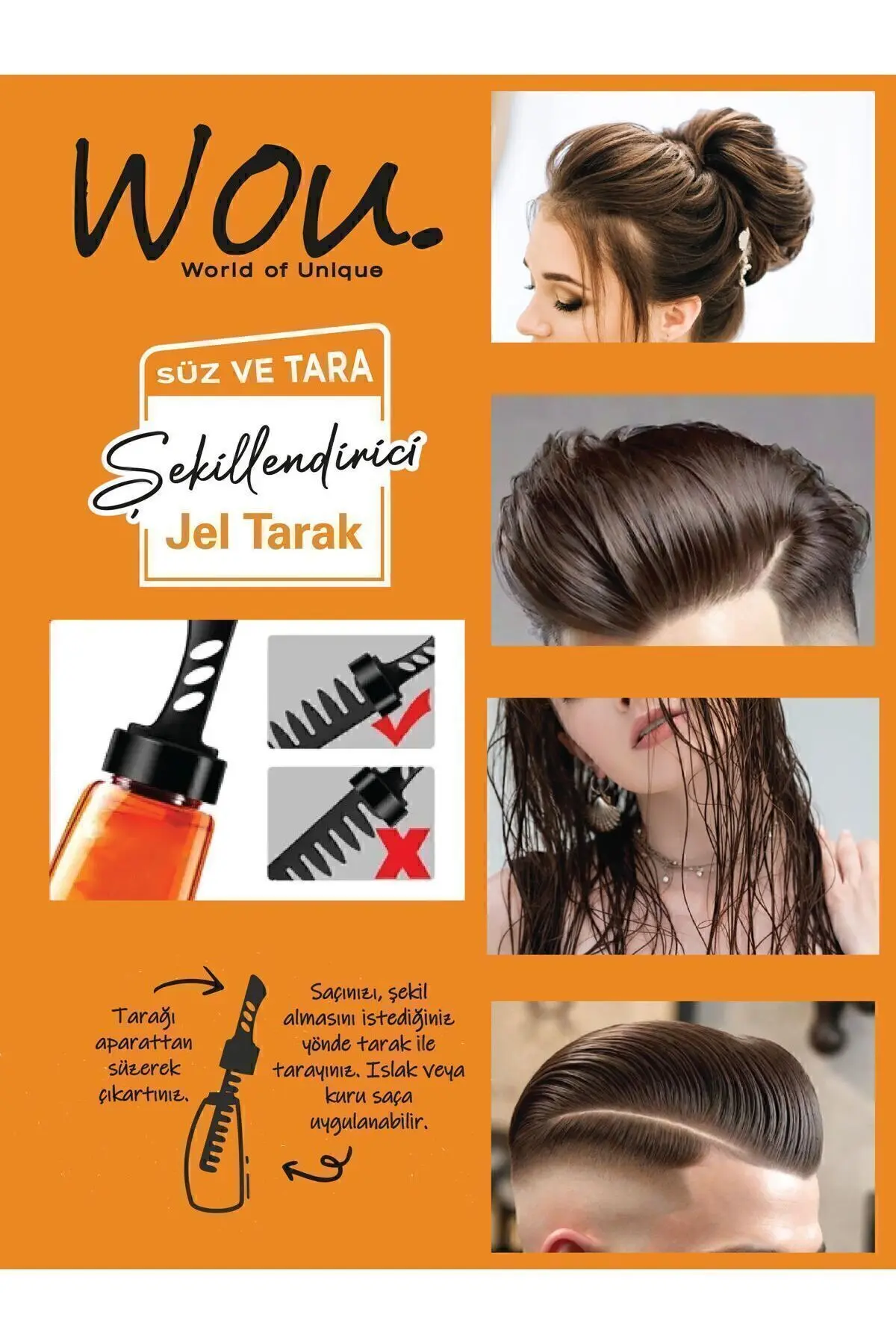 Saç Şekillendirici Jel Tarak 260 Ml Işıltılı Ve Dolgun Görünüm Ekstra Güçlü Ve Saç Bakım Etkisi