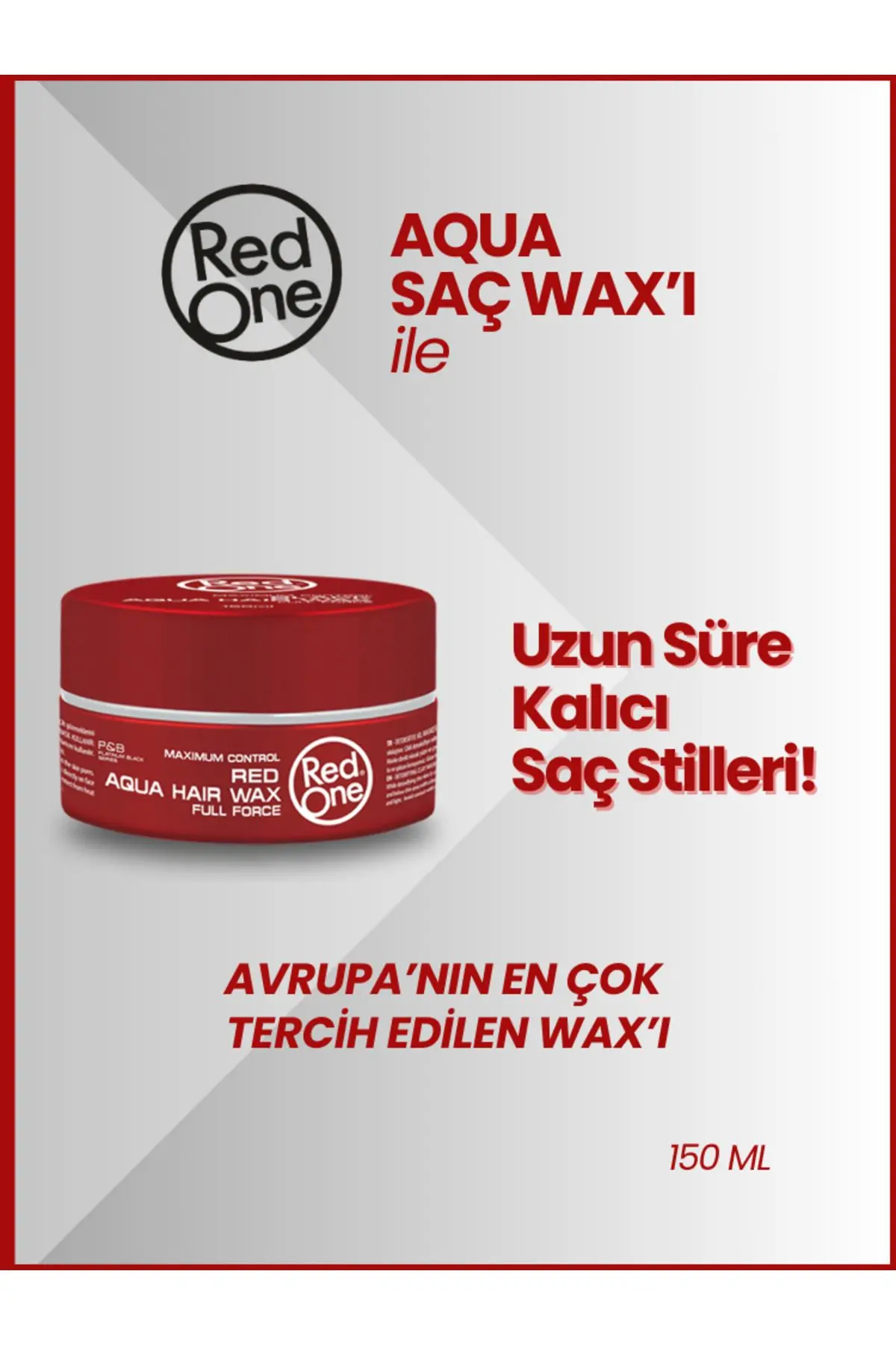 Red One Redone Aqua Wax – Su Bazlı Parlak Ve Güçlü Tutuşlu Saç Şekillendirici – 150 ml