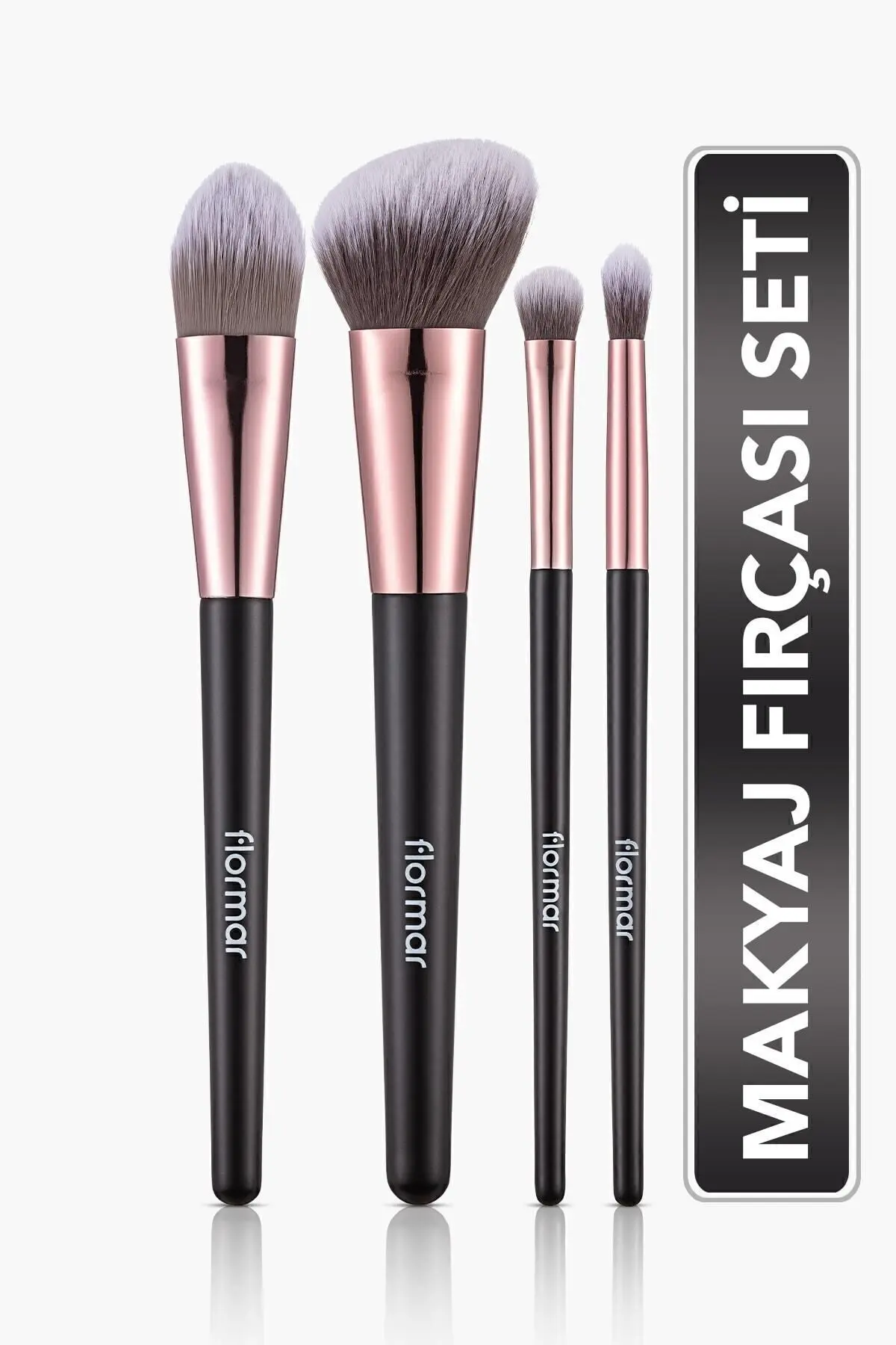 Flormar 4'lü Makyaj Fırçası Seti (Allık-Fondöten-Far-Crease) - Makeup Brush Set - 012 - 8690604597772