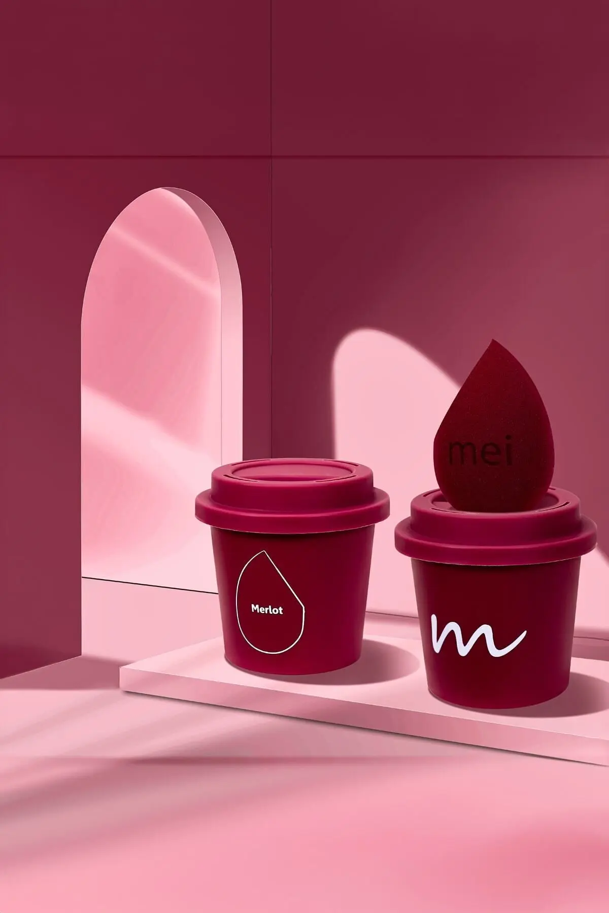 Makyaj Süngeri Fondöten Emmeyen Sponge Coffee Cup Hijyenik Merlot Pro 1 Mini